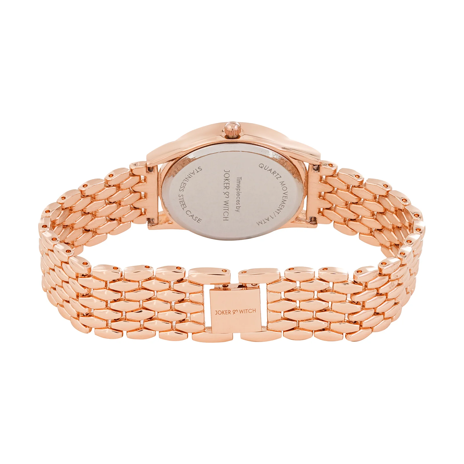 Quisp White Small Oval Dial Rose Gold Linked Chain Strap Women's Watch - Image 6
