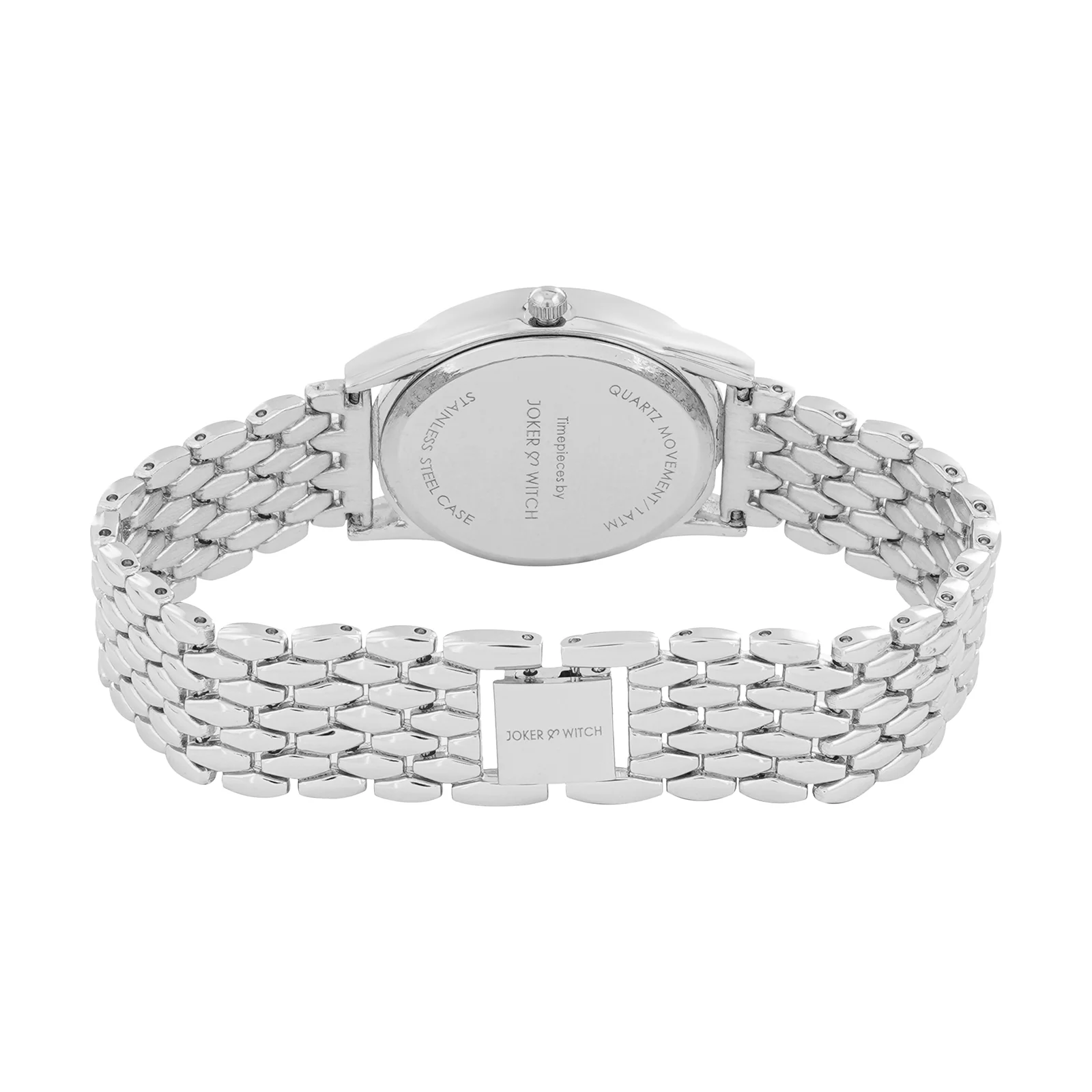Quisp White Small Oval Dial Silver Linked Chain Strap Women's Watch - Image 6