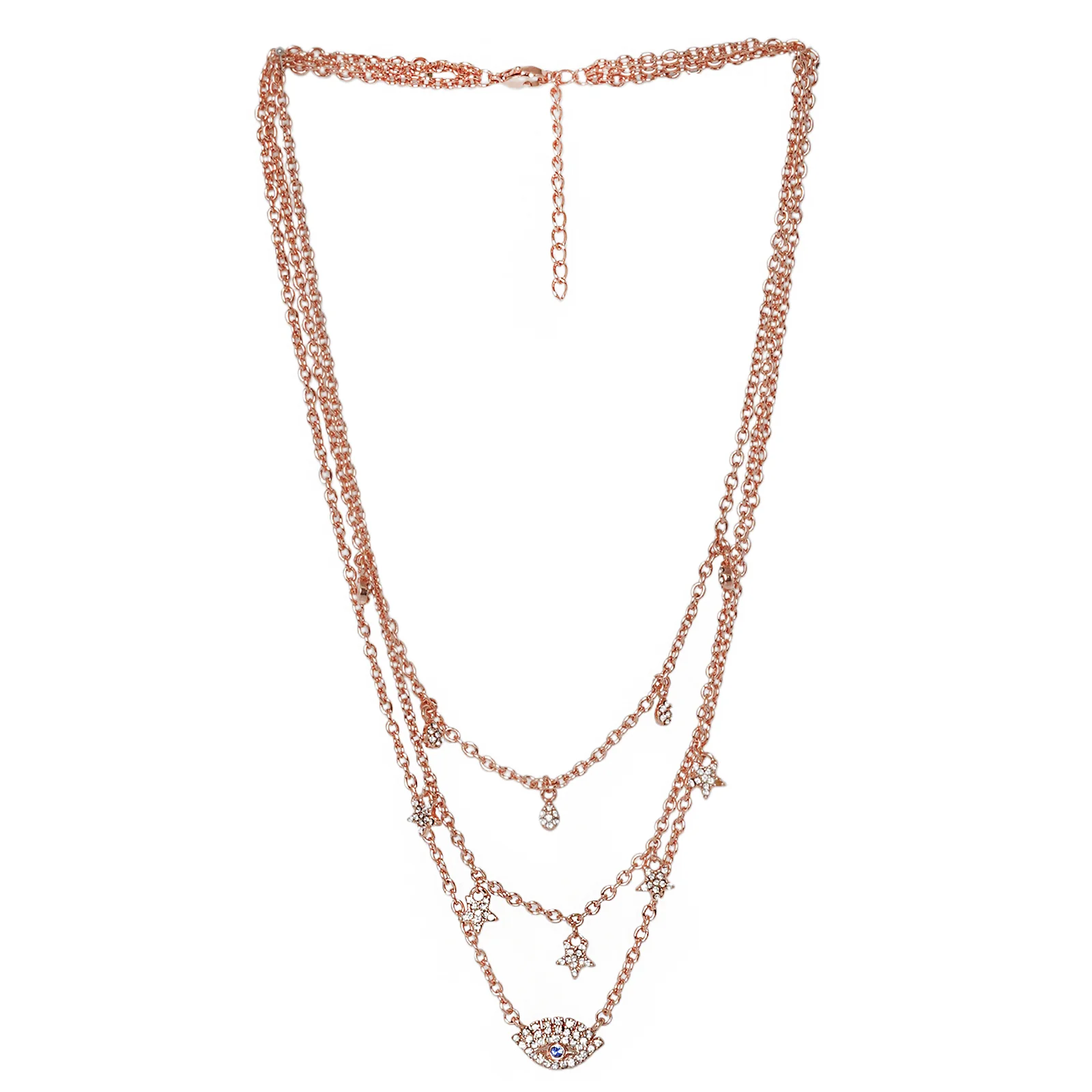 Radiant Evil Eye Layered Necklace - Image 3