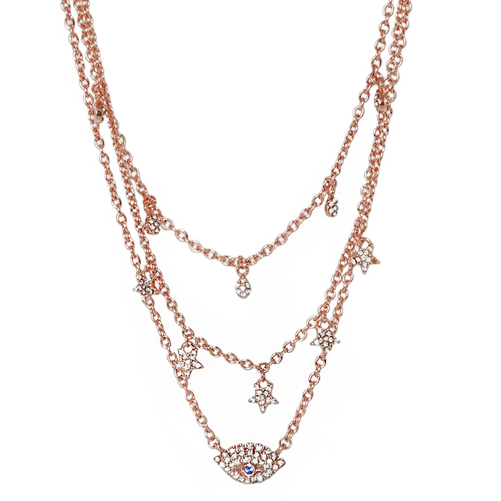 Radiant Evil Eye Layered Necklace - Image 4