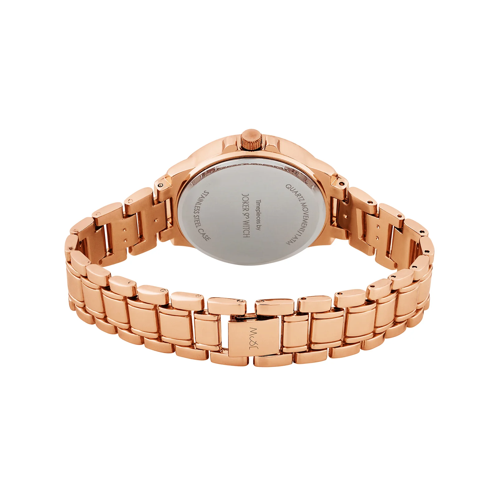 Radiant Halo White Medium Rhinestone Dial Rose Gold Linked Chain Strap Women's Watch - Image 6