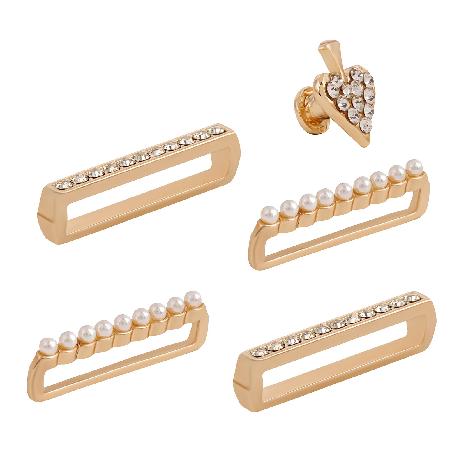 Radiant Rhinestone Gold Ring Watch Charm - Image 4