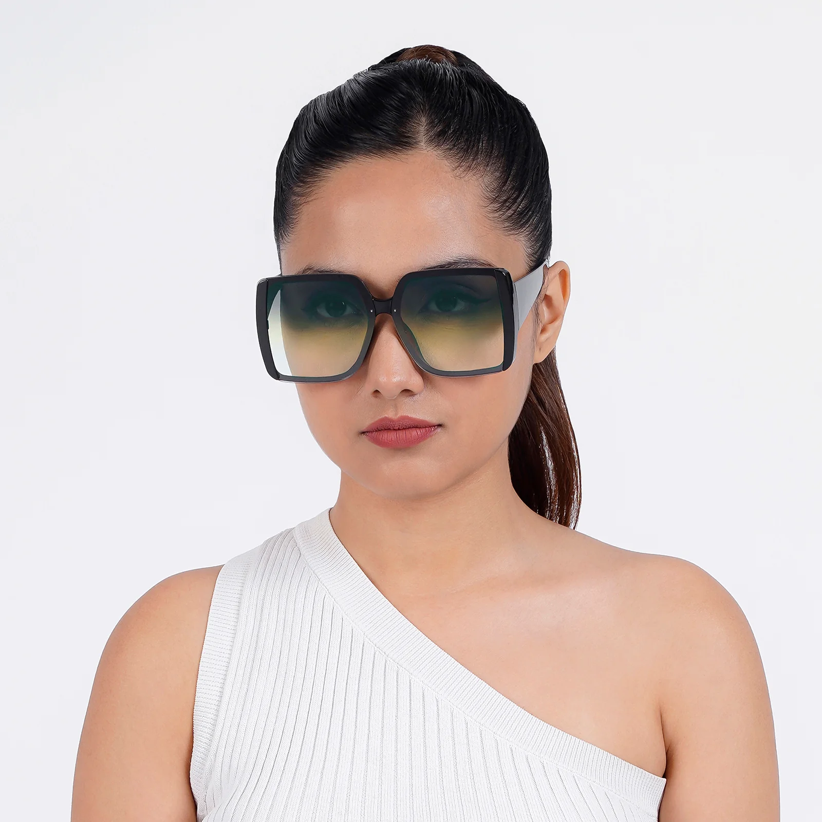 Rave Black & Yellow Oversized Sunglasses - Image 2