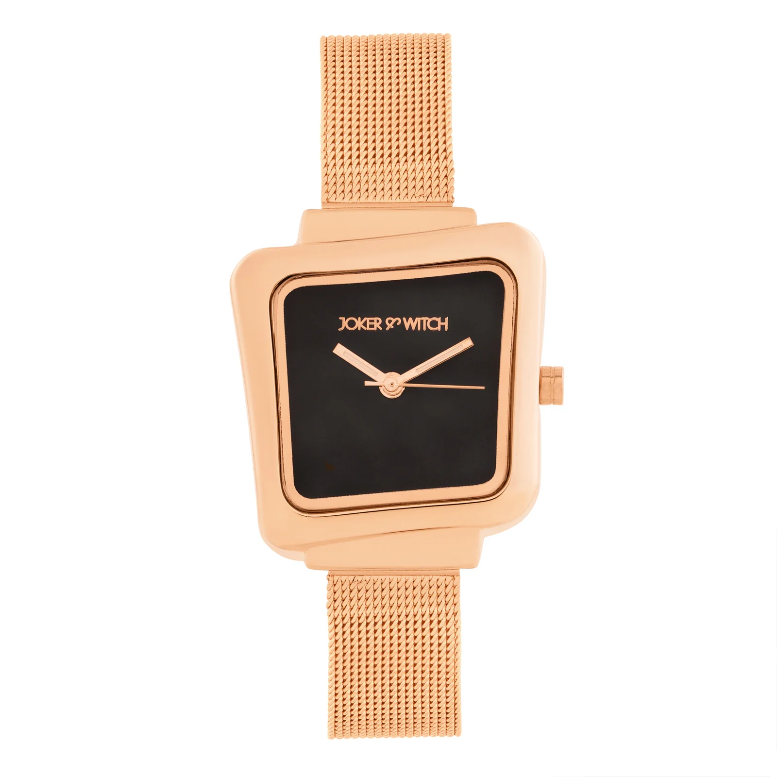 Regalia Black Small Hexagon Dial Rose Gold Mesh Strap Women's Watch - Image 3