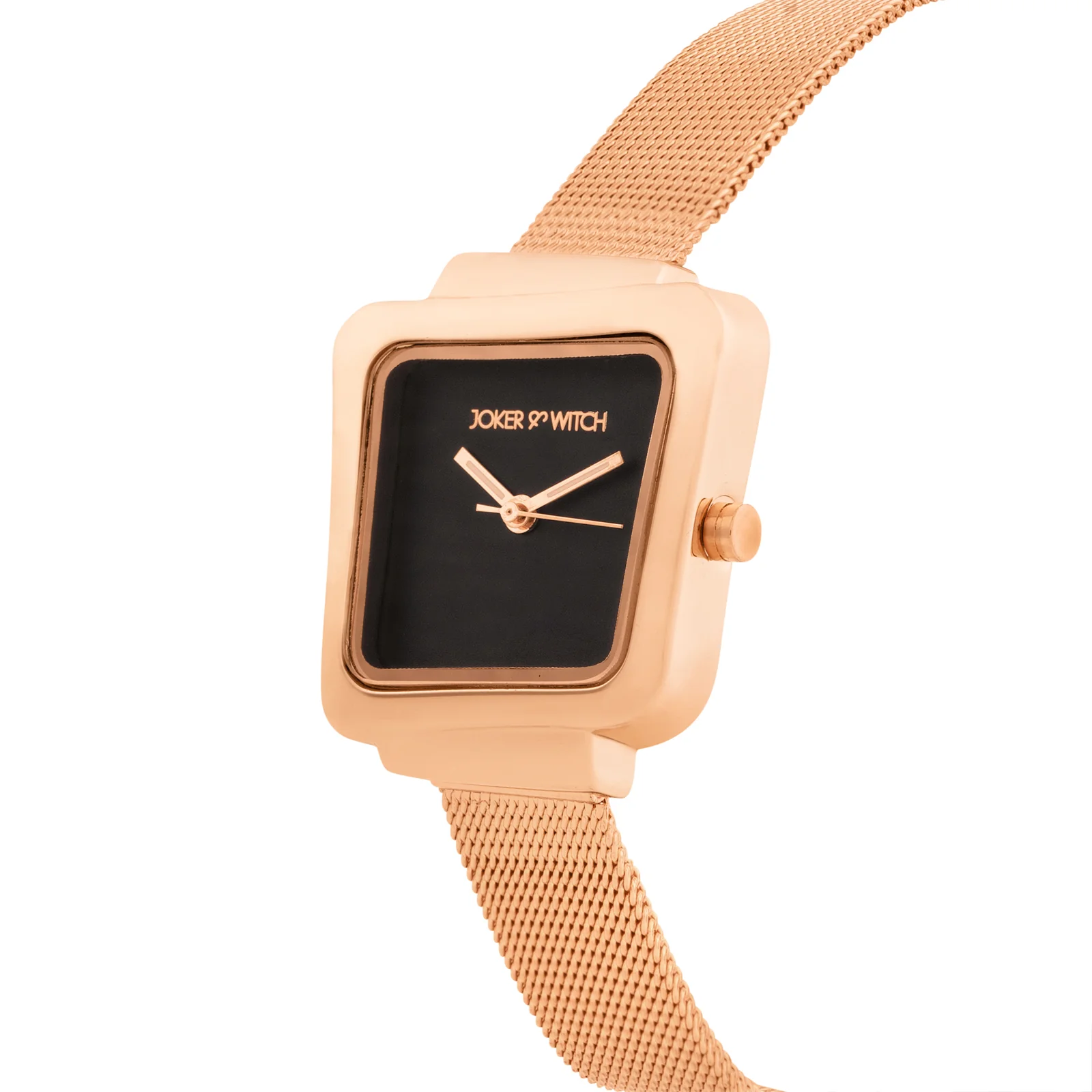 Regalia Black Small Hexagon Dial Rose Gold Mesh Strap Women's Watch - Image 4