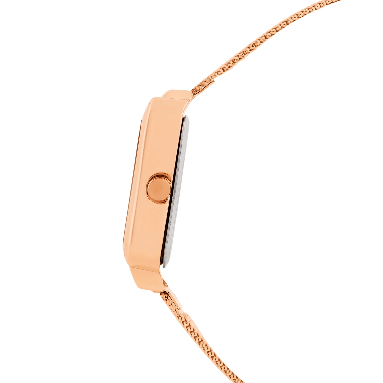 Regalia Black Small Hexagon Dial Rose Gold Mesh Strap Women's Watch - Image 5