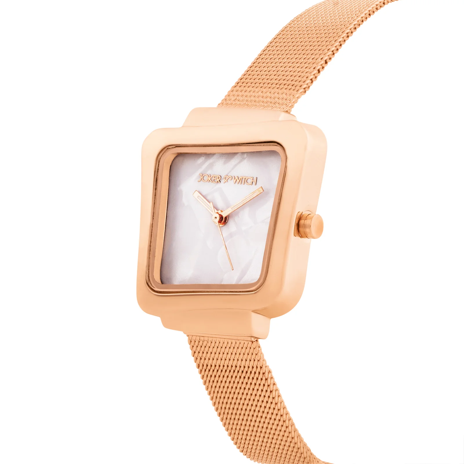 Regalia White Small Hexagon Dial Rose Gold Mesh Strap Women's Watch - Image 3