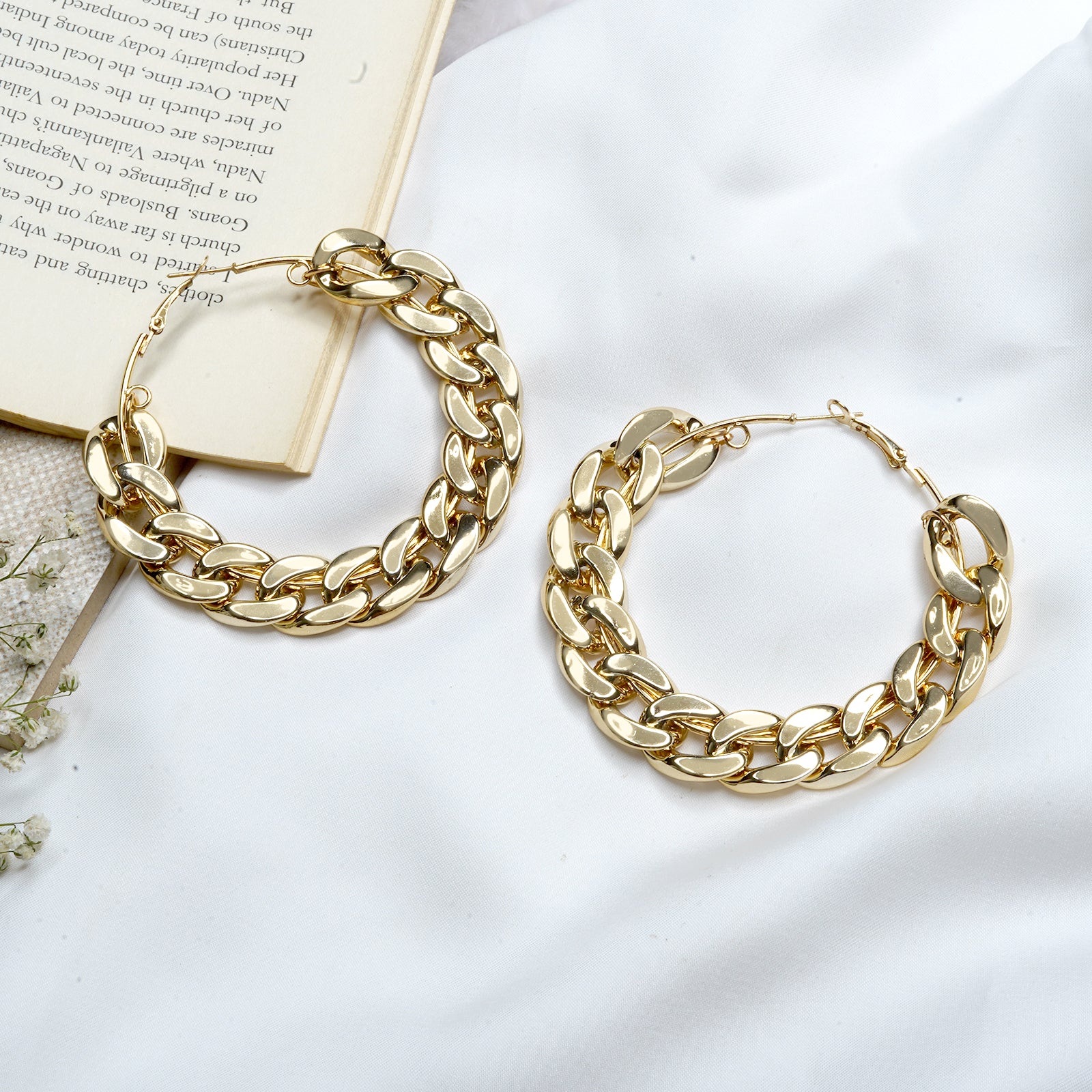 Retro Gold Chain Hoops - Image 2