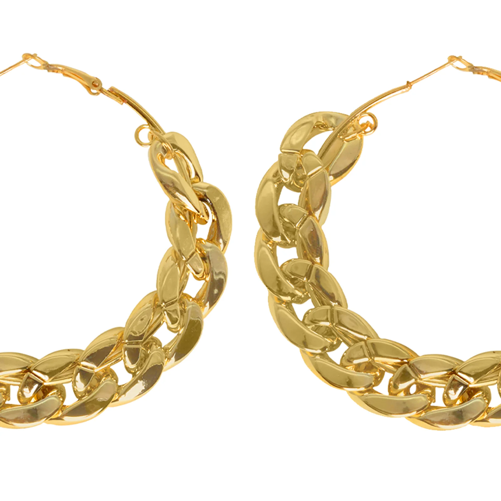 Retro Gold Chain Hoops - Image 4
