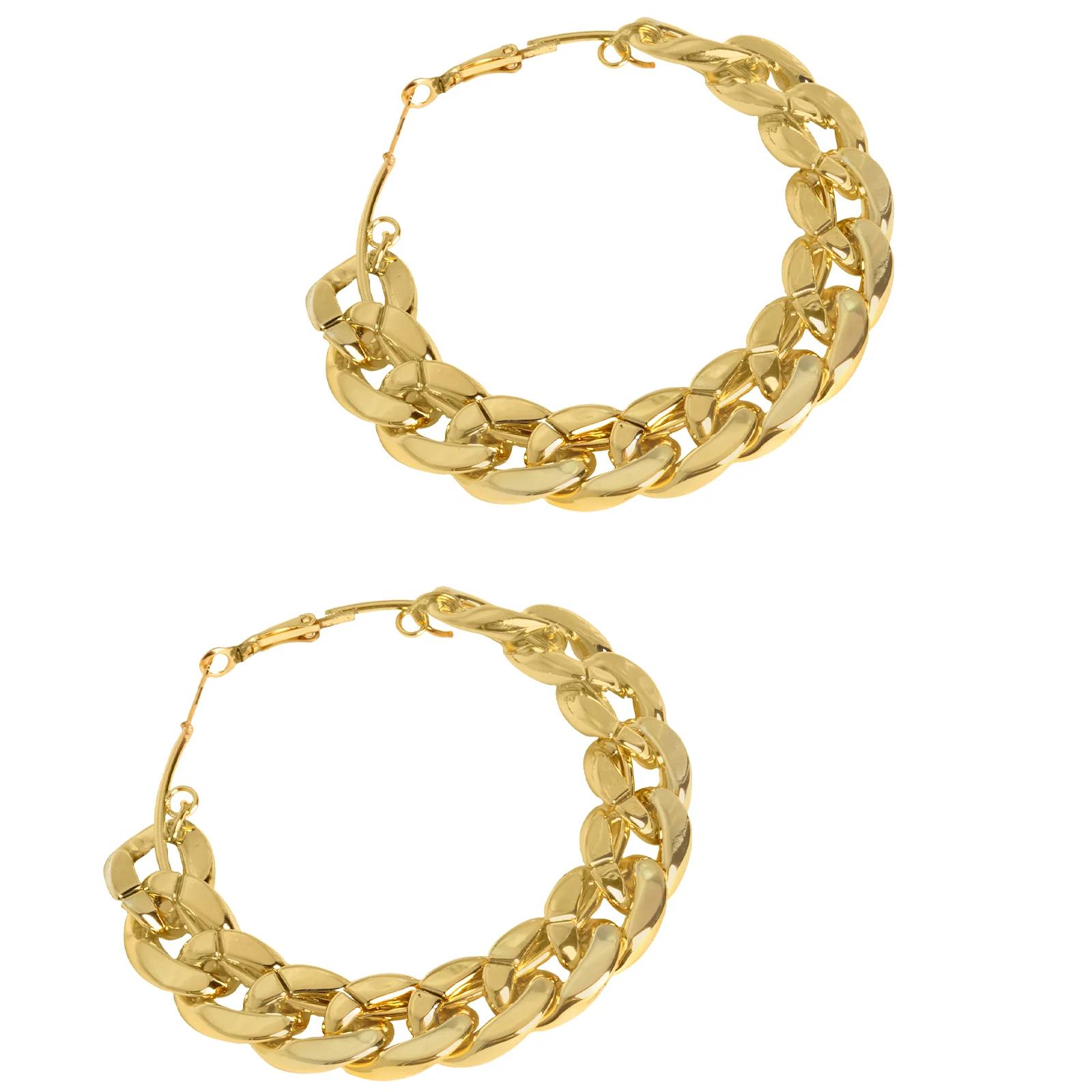 Retro Gold Chain Hoops - Image 5