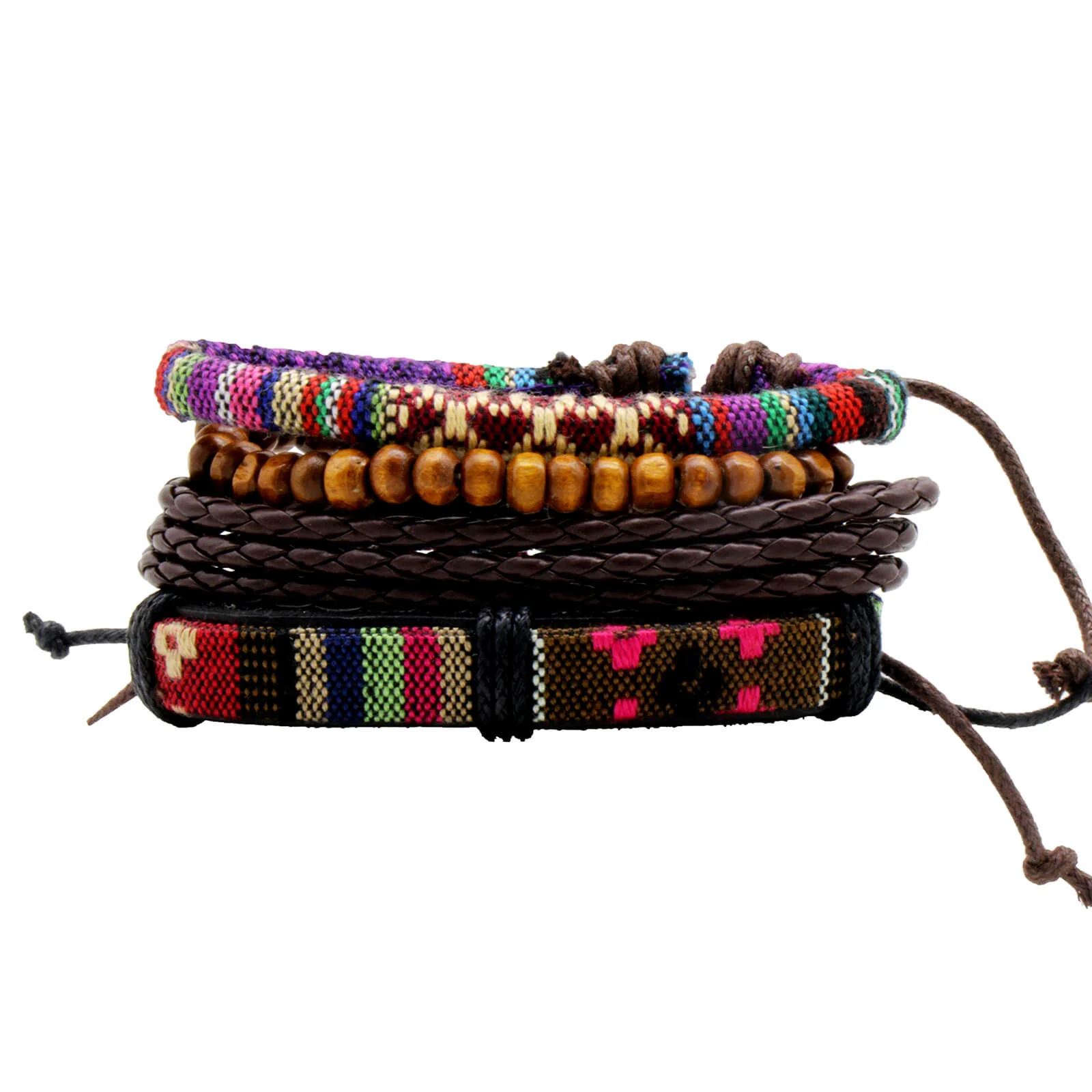 Retro Multi color Set of 4 Men's Bracelet - Image 2