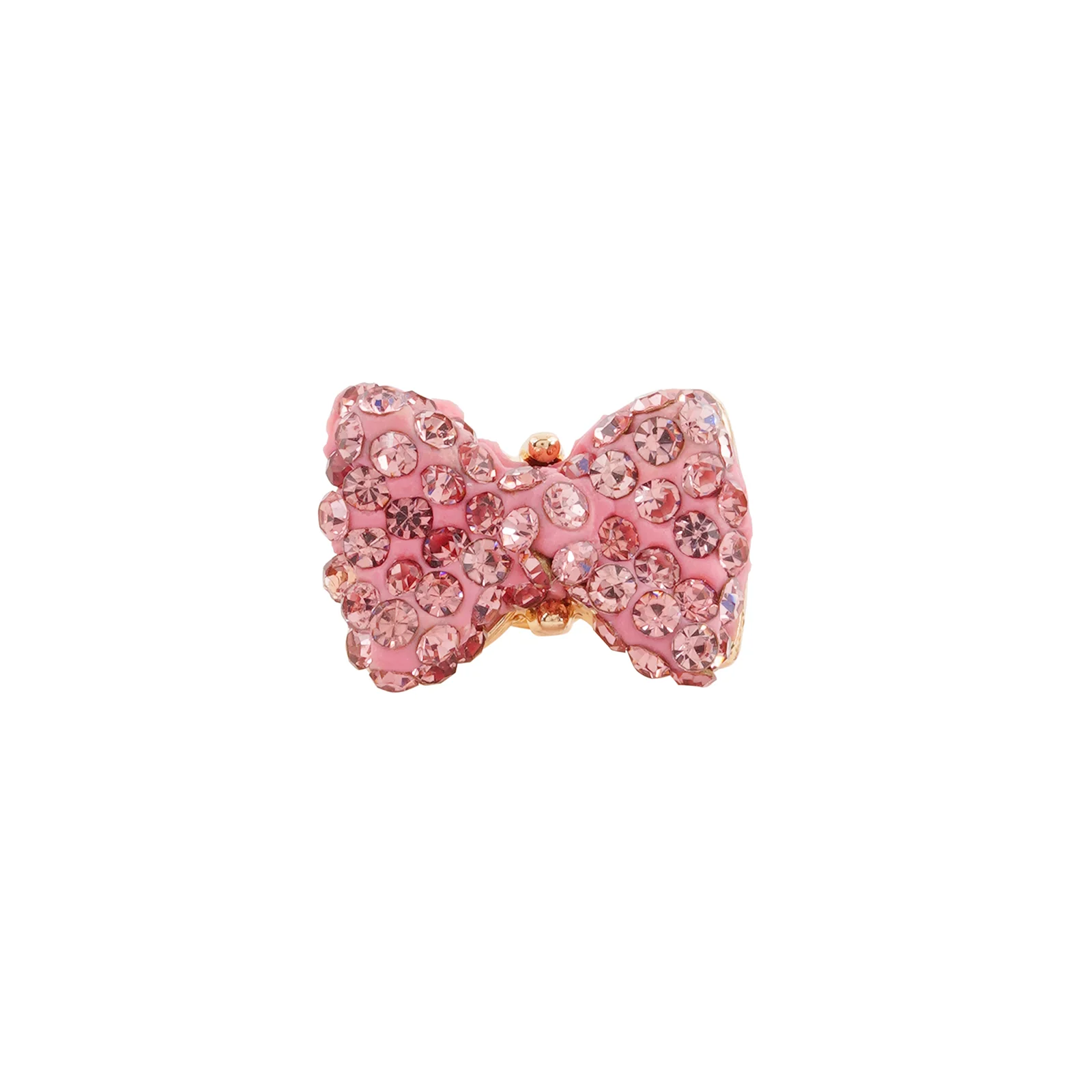 Rhinestone Bow Gold Pin Watch Charm - Image 3