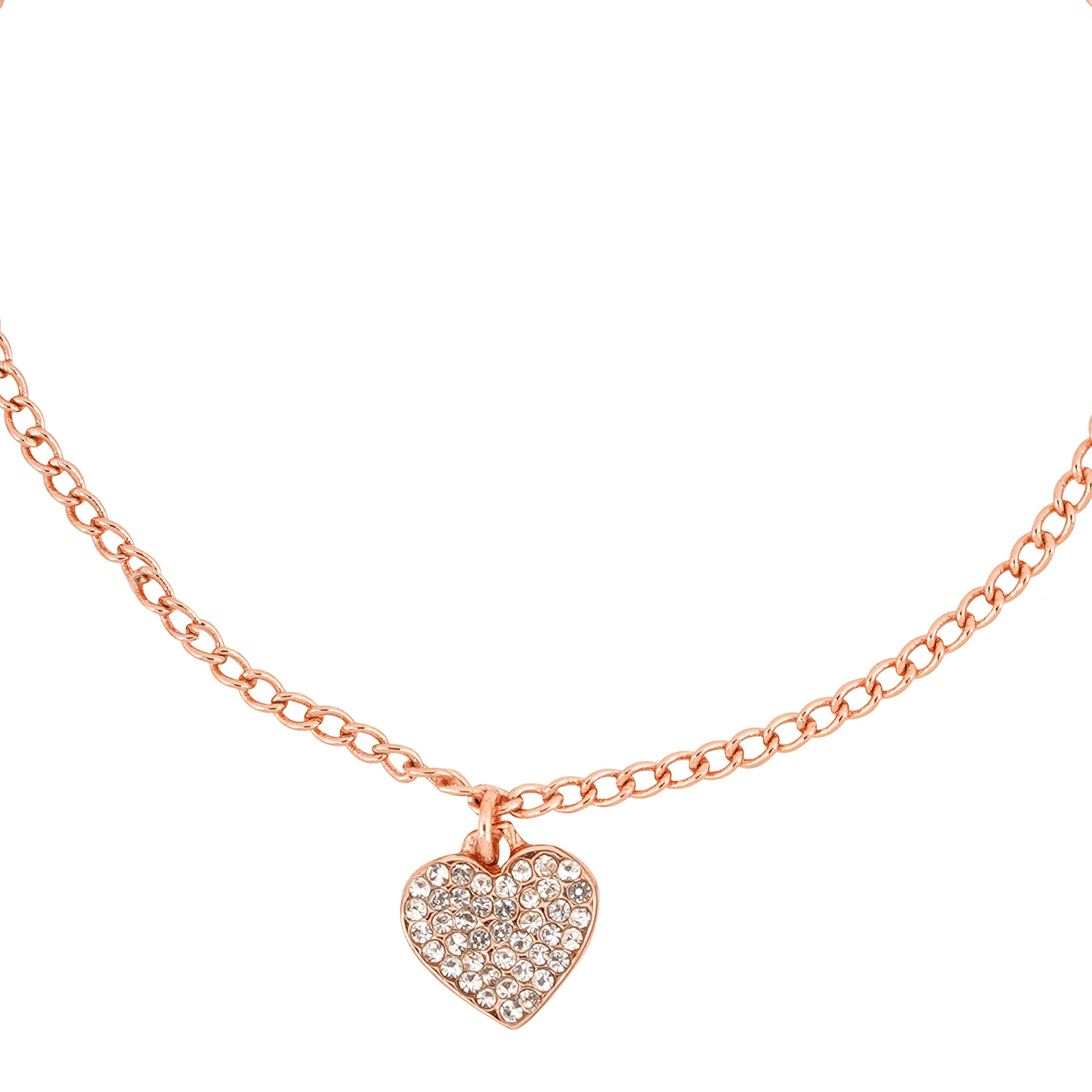 Rhinestone Heart Rose Gold Bracelet Charm - Image 4