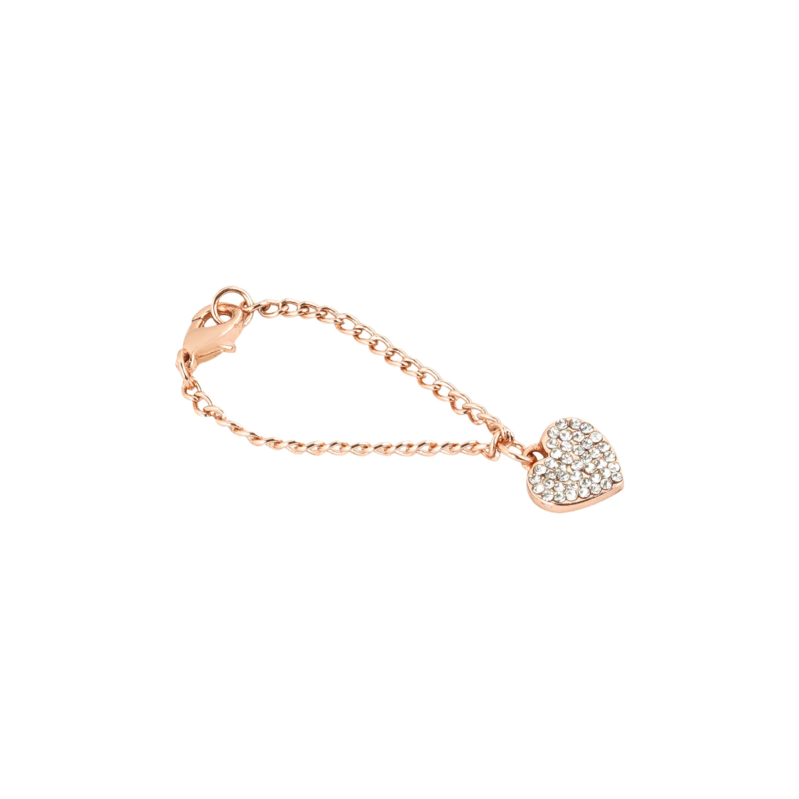 Rhinestone Heart Rosegold Watch Charm - Image 4