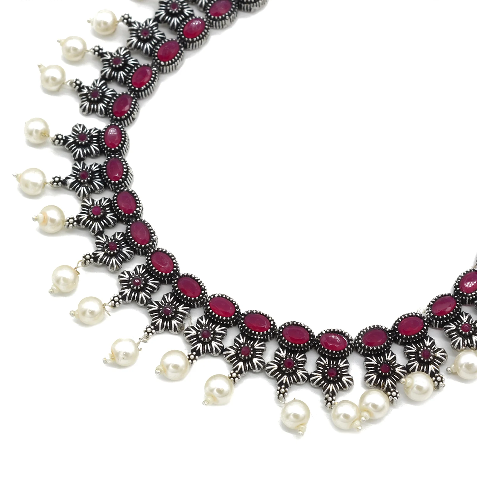 Rima Pink Silver Oxidized Jewelry Gift Set - Image 3