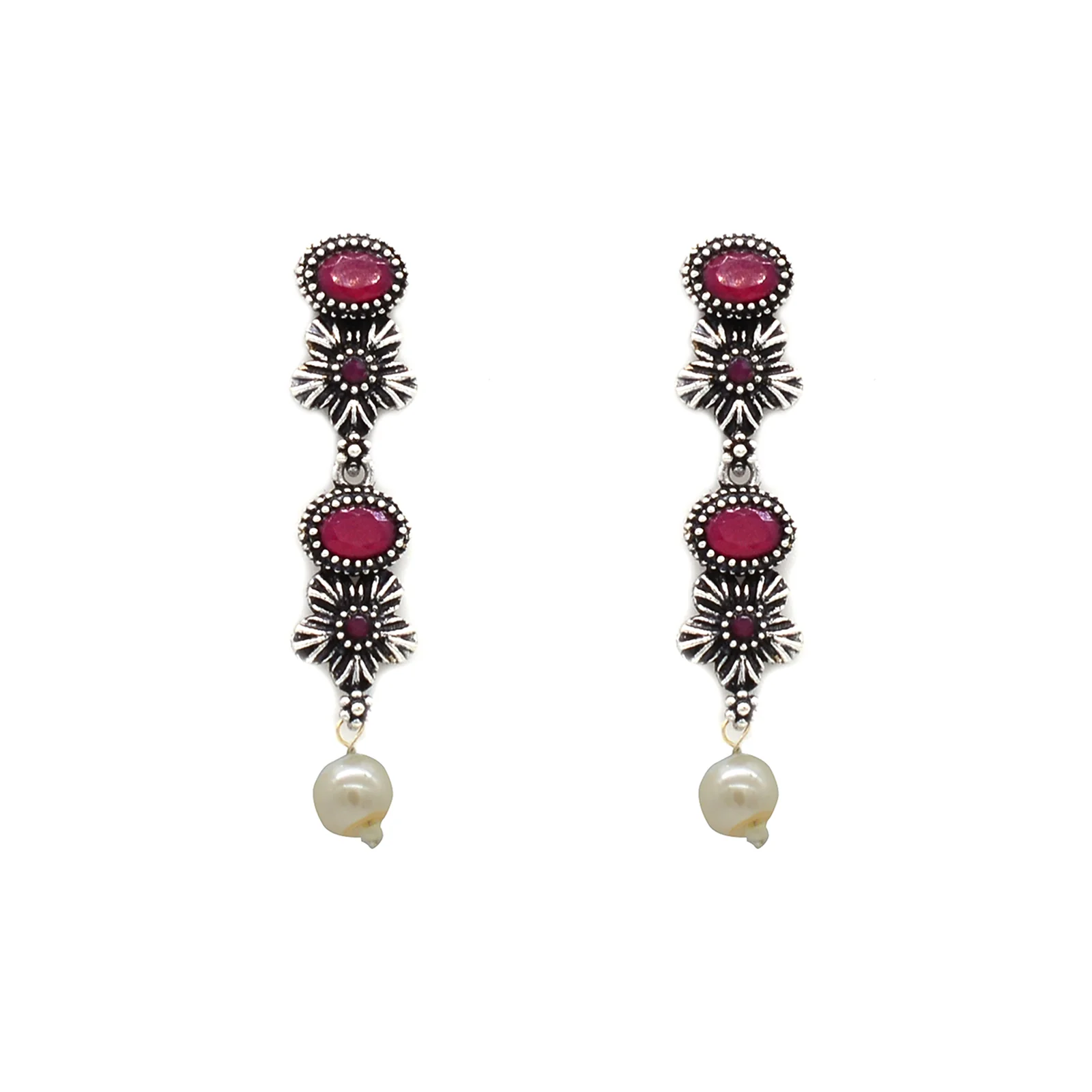Rima Pink Silver Oxidized Jewelry Gift Set - Image 4
