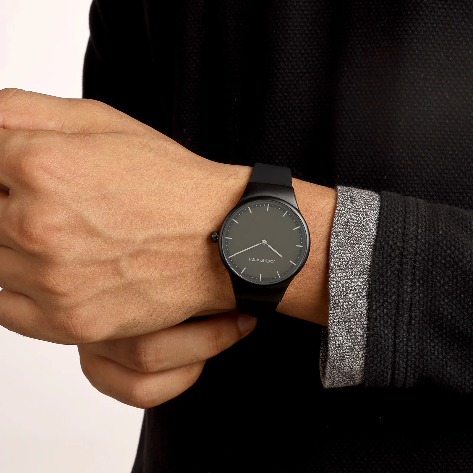 Riviera Black Large Dial Silicone Strap Unisex Watch - Image 3
