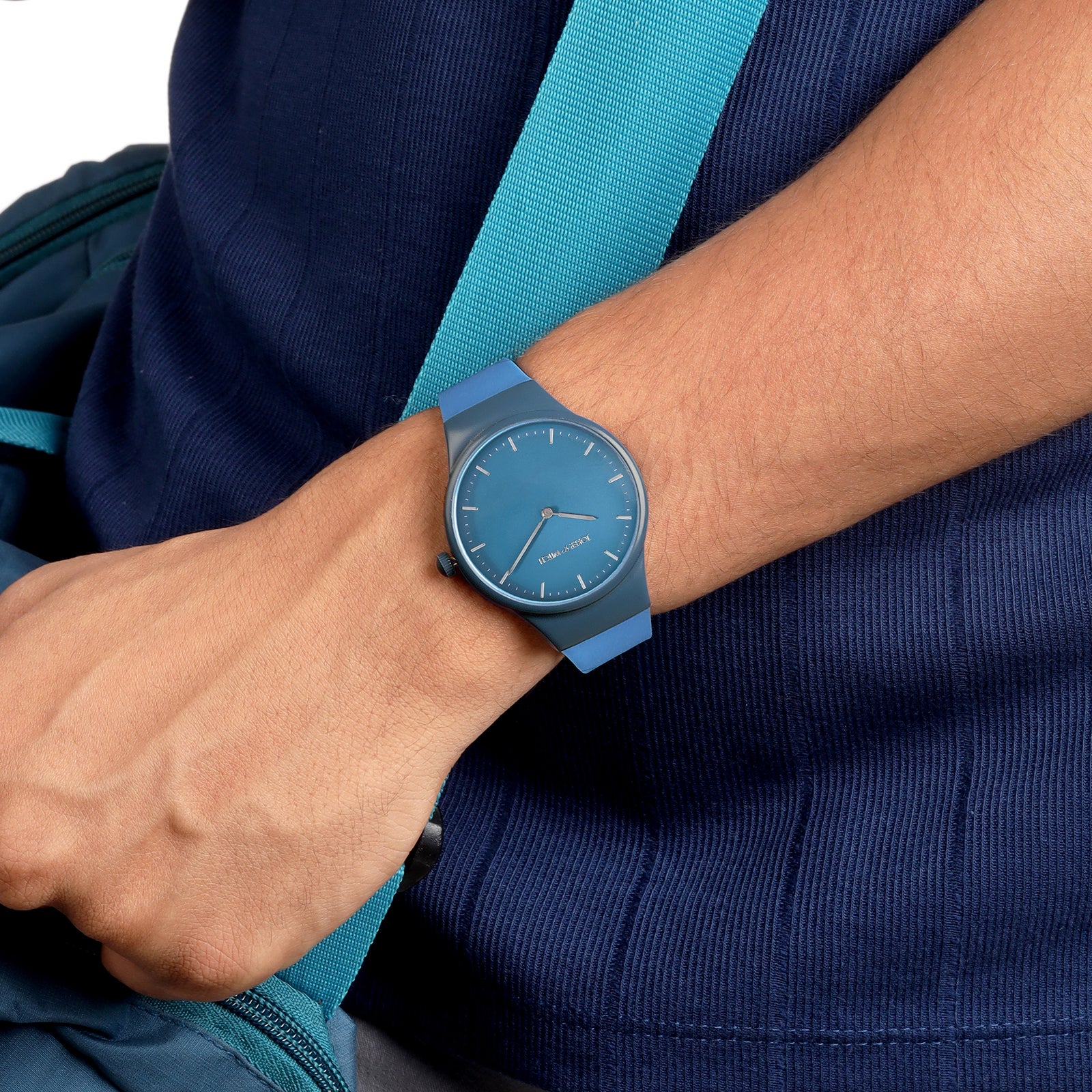 Riviera Blue Large Dial Silicone Strap Unisex Watch - Image 3