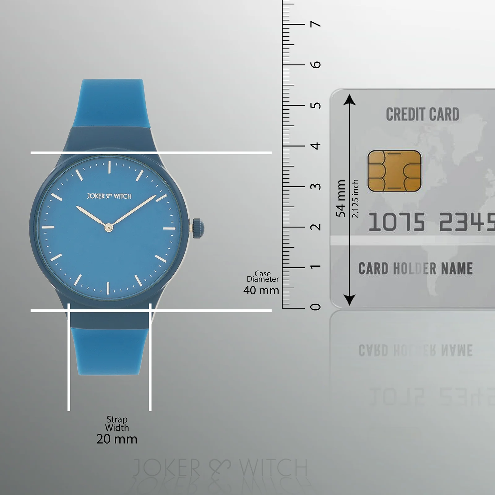 Riviera Blue Large Dial Silicone Strap Unisex Watch - Image 9