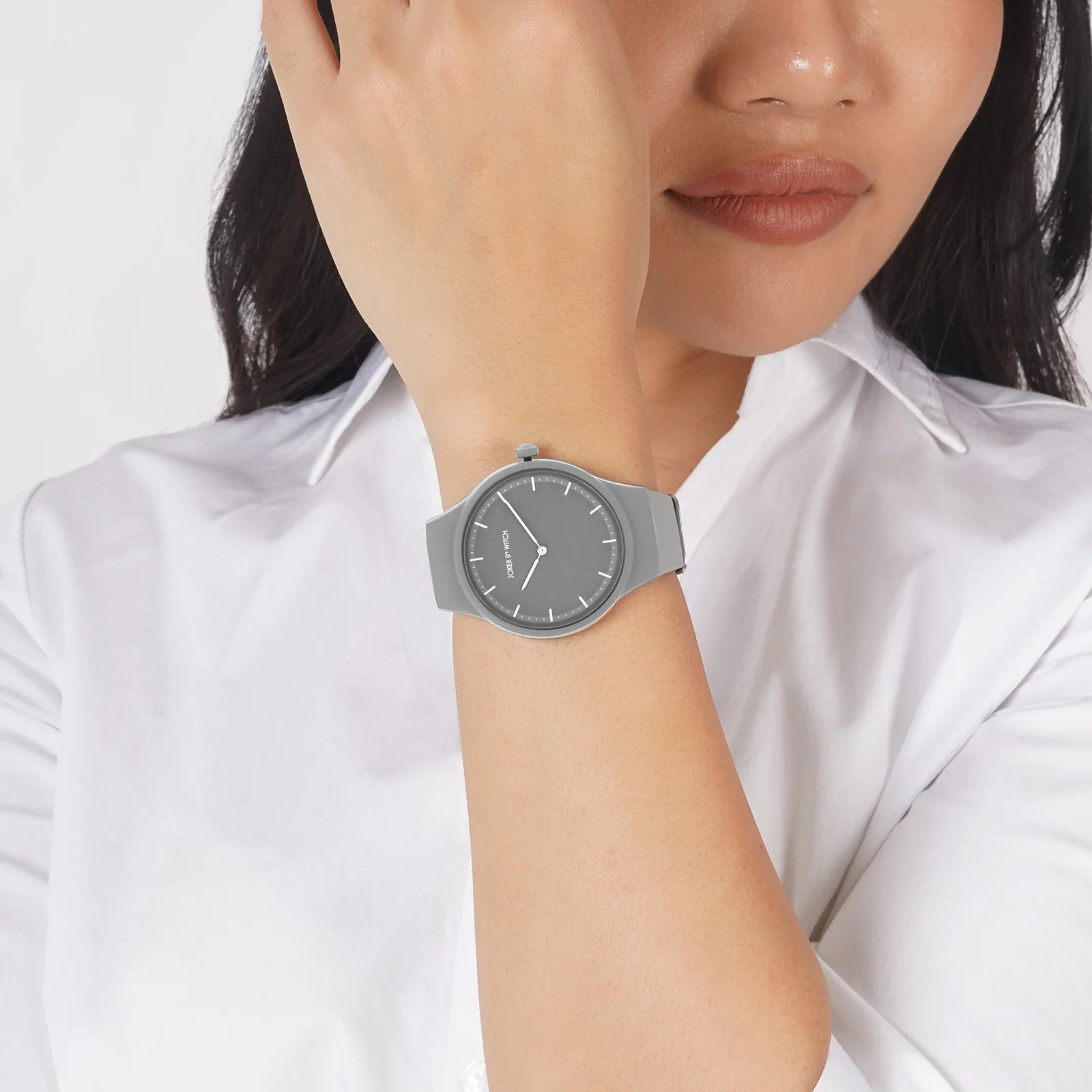 Riviera Grey Large Dial Silicone Strap Unisex Watch - Image 2