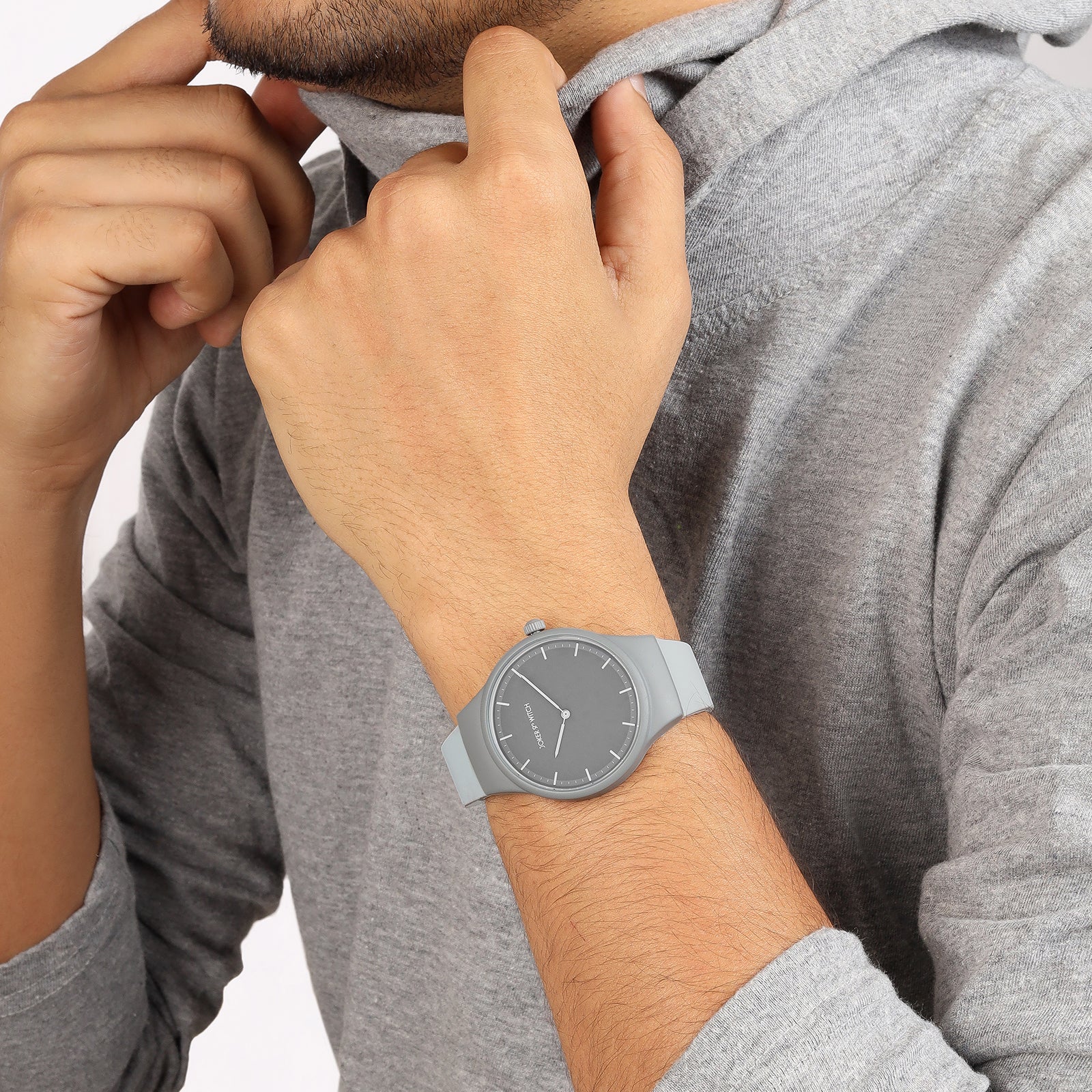 Riviera Grey Large Dial Silicone Strap Unisex Watch - Image 3