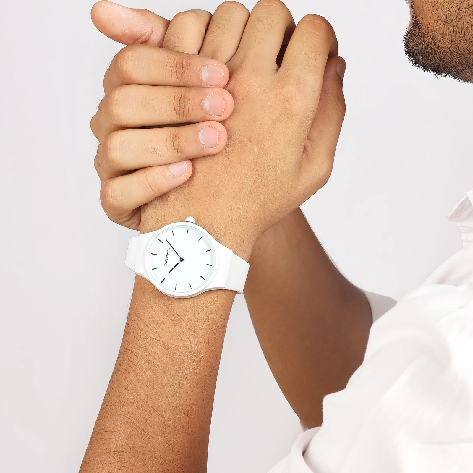 Riviera White Large Dial Silicone Strap Unisex Watch - Image 3