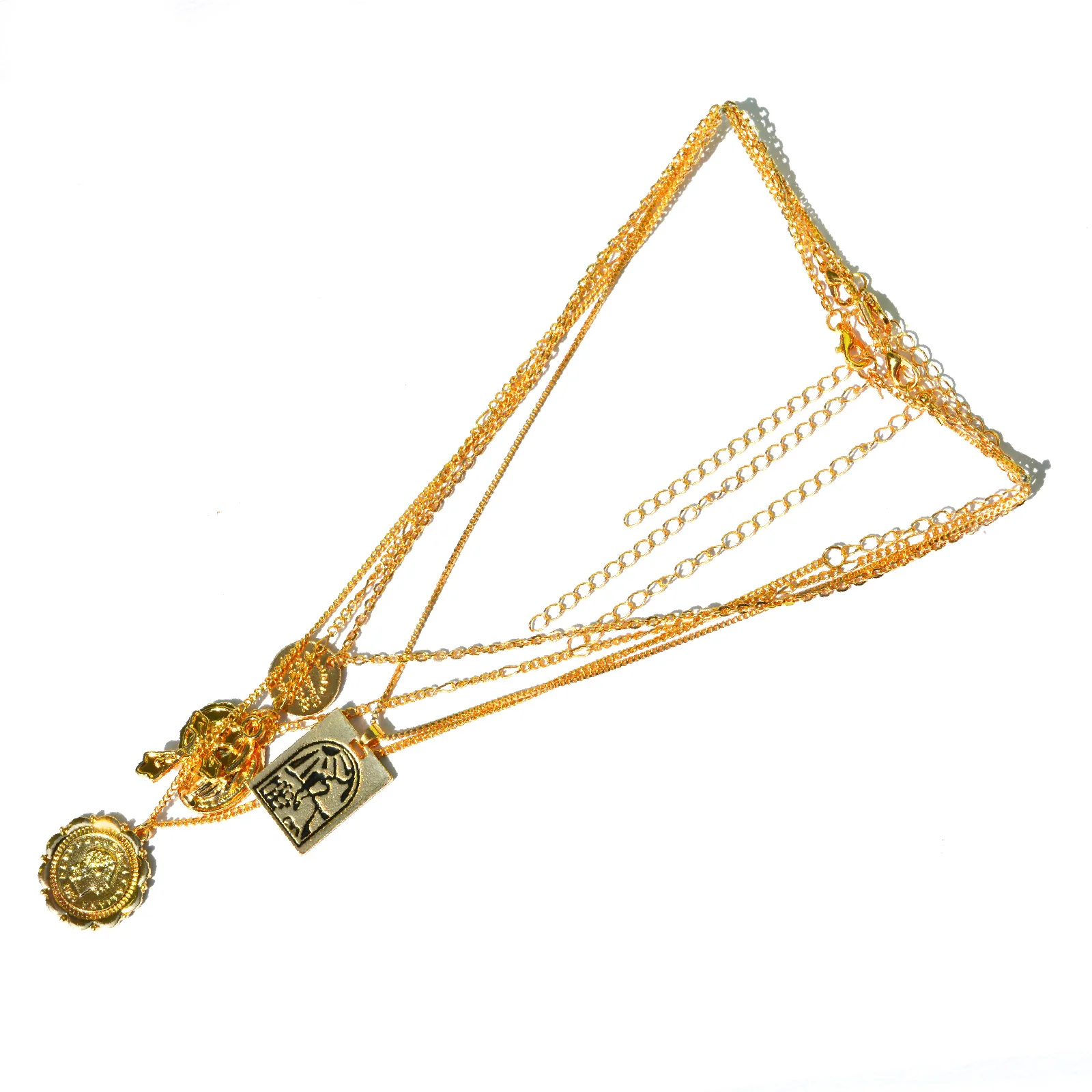 Roman Multi Pendant Layered Necklace - Image 3