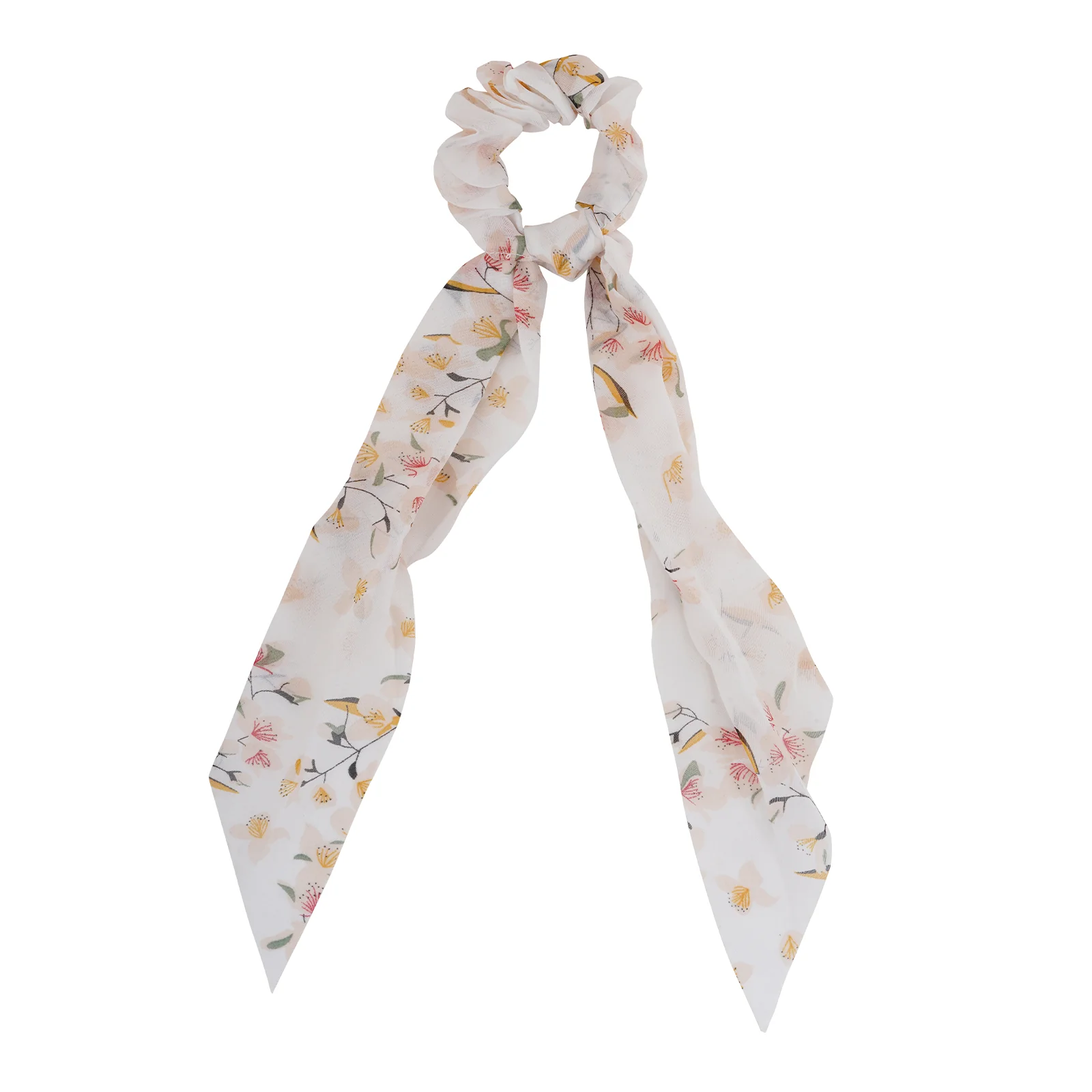 Rory White Floral Scarf Scrunchie - Image 3