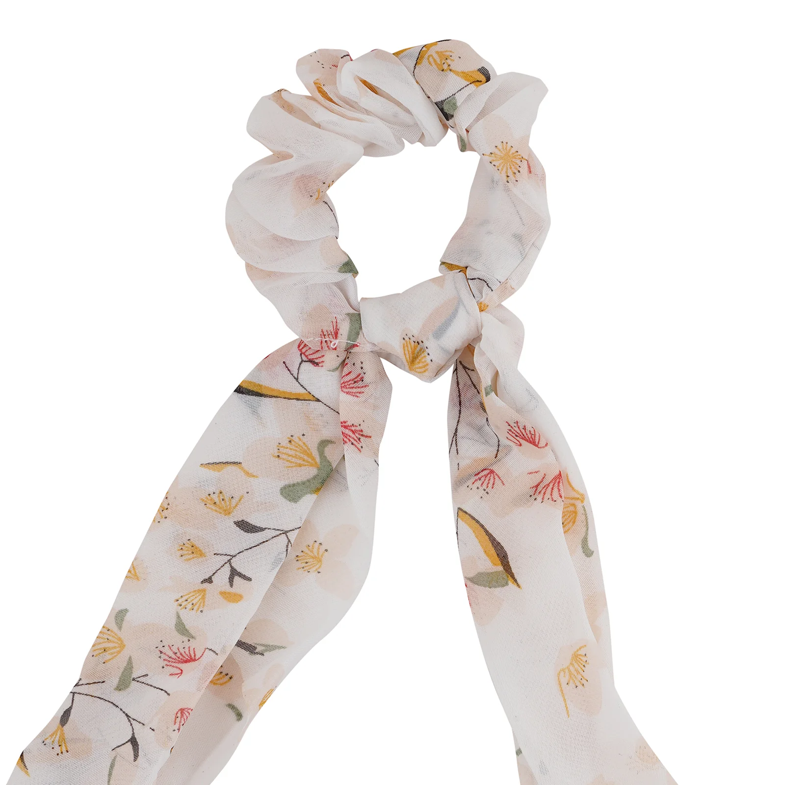 Rory White Floral Scarf Scrunchie - Image 5