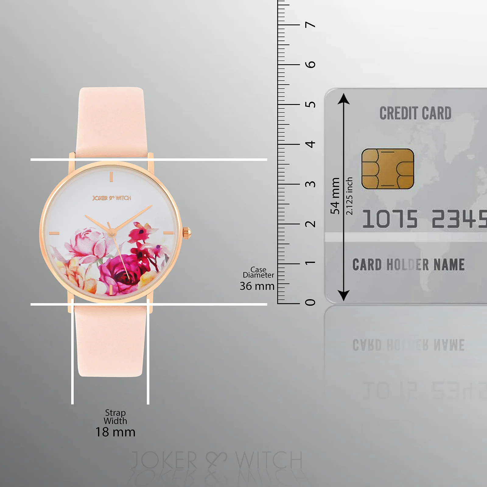 Printed Rosaline White Medium Dial Pink PU Strap Women's Watch - Image 8