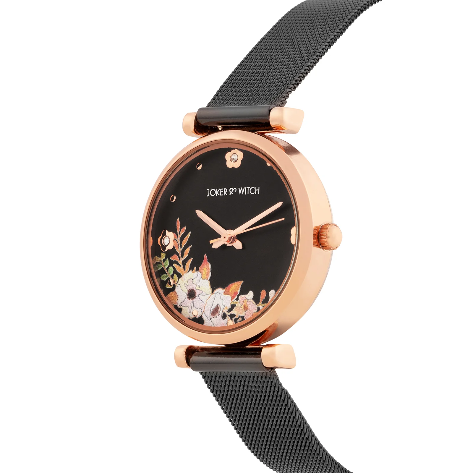 Rosebud Black Medium Dial Mesh Strap Women's Watch - Image 4
