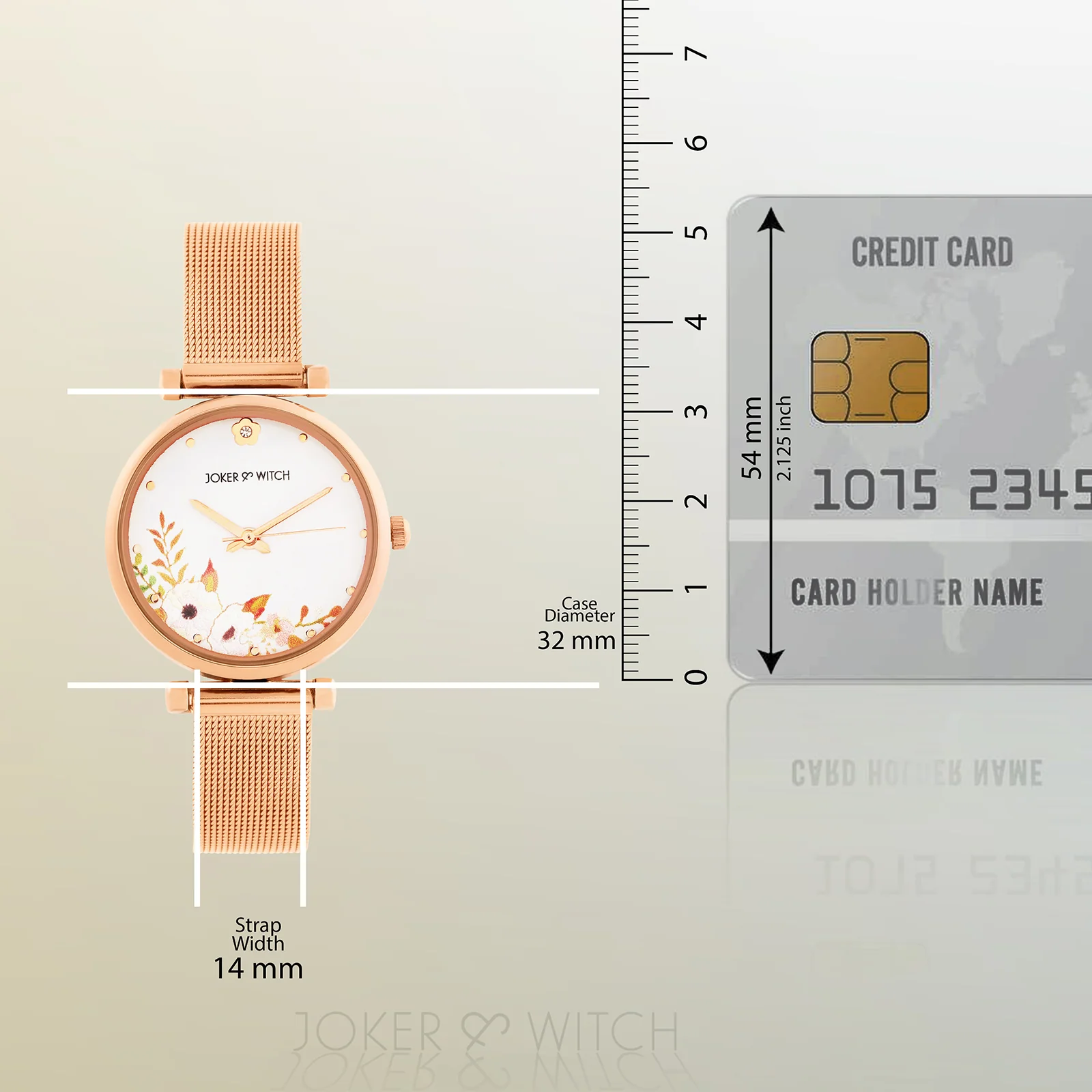 Rosebud Serenity White Medium Dial Rose Gold Mesh Strap Women's Watch - Image 8