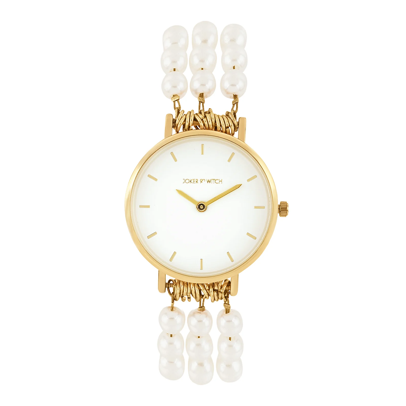 Rosette White Small Dial Gold Pearl Strap Women's Watch - Image 4