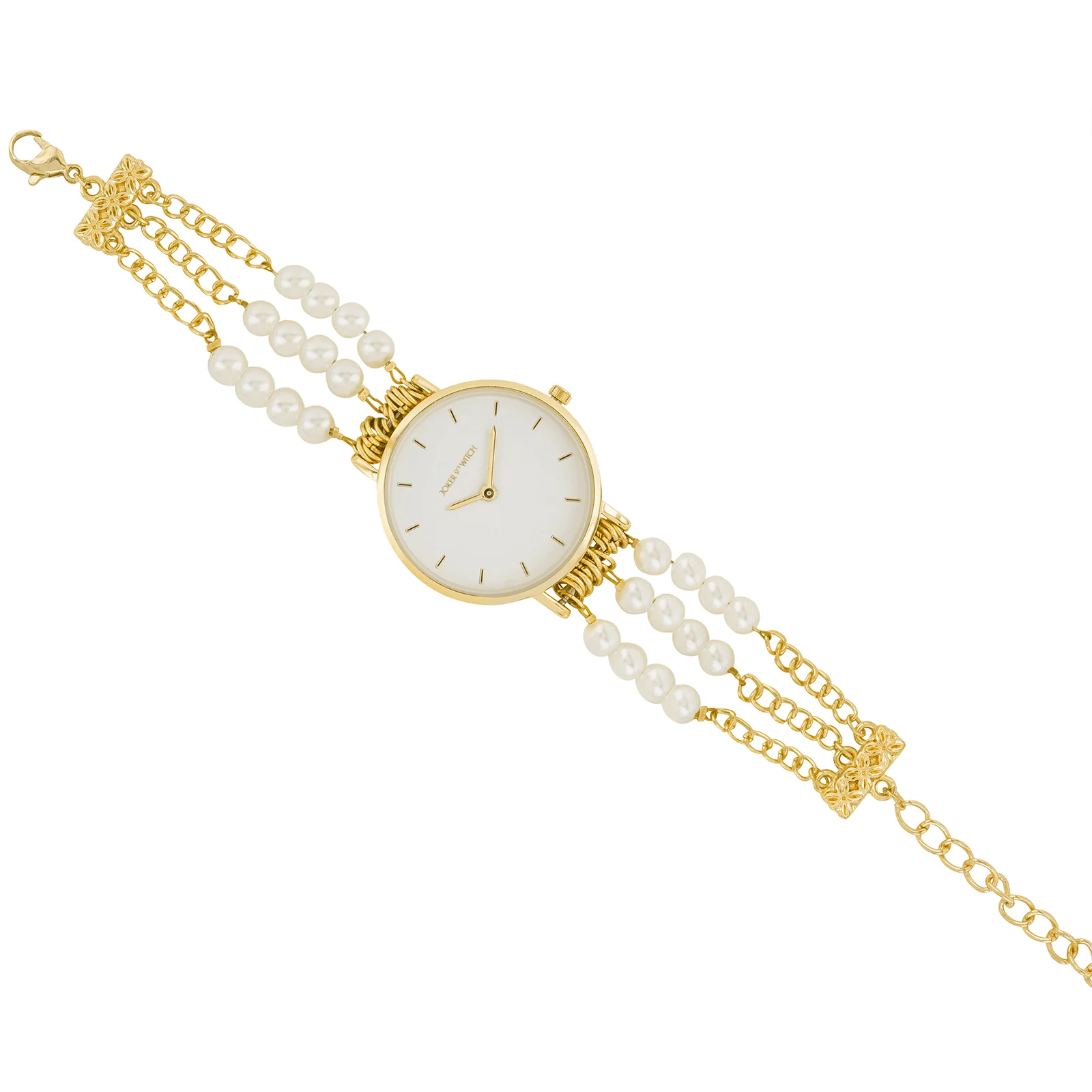 Rosette White Small Dial Gold Pearl Strap Women's Watch - Image 7