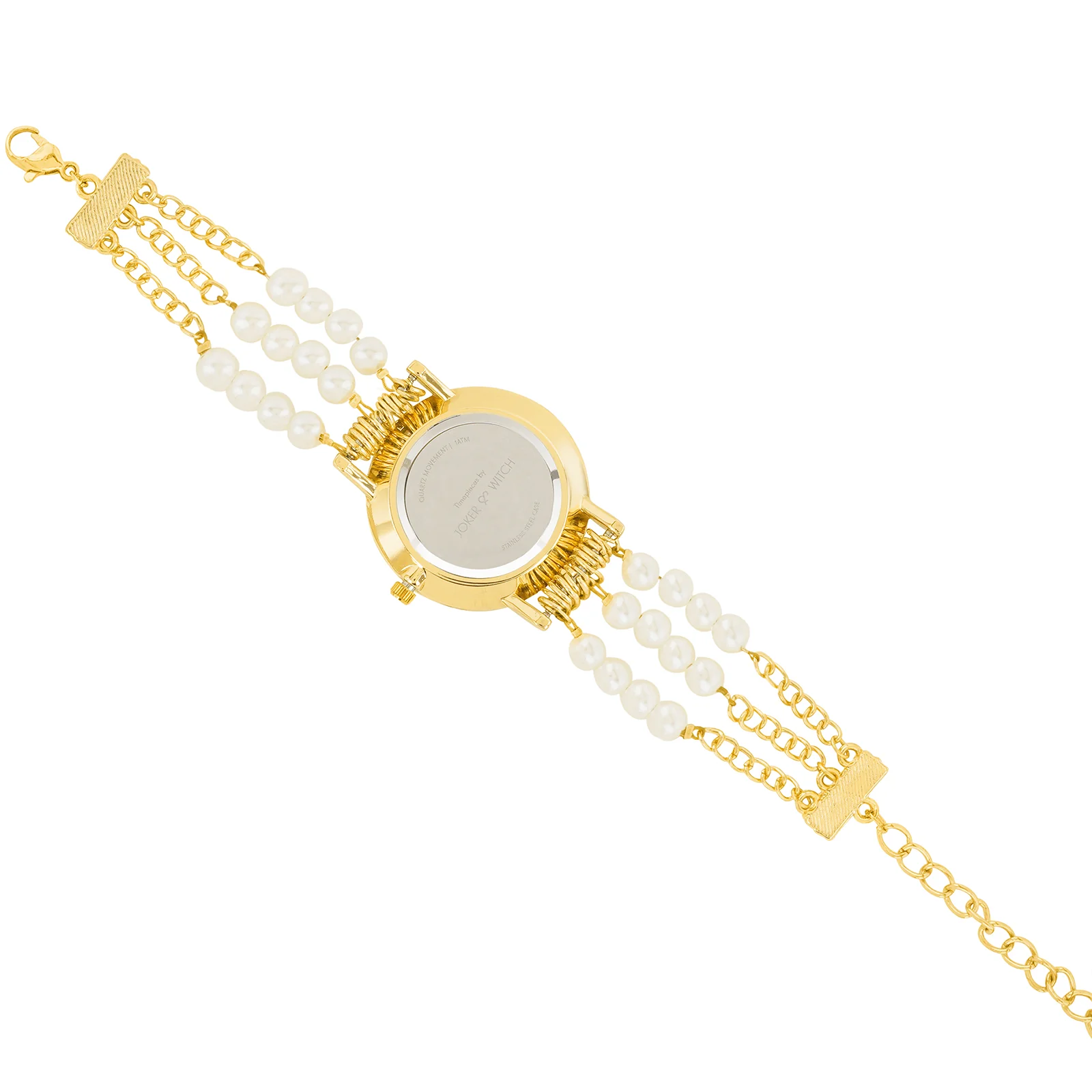 Rosette White Small Dial Gold Pearl Strap Women's Watch - Image 8