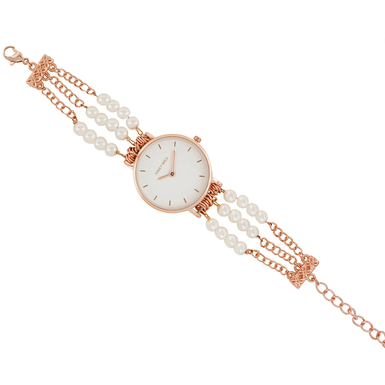 Rosette White Small Dial Rose Gold Pearl Strap Women's Watch - Image 7