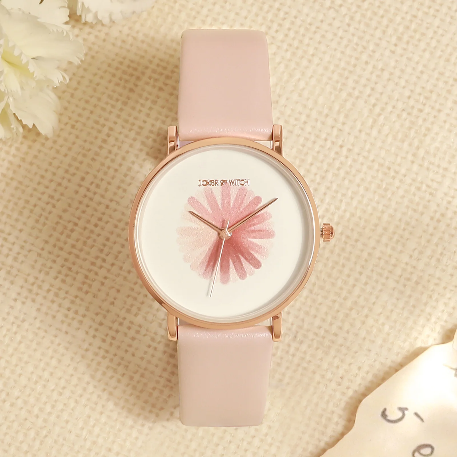 Printed Rosy White Medium Dial Pink PU Strap Women's Watch - Image 3