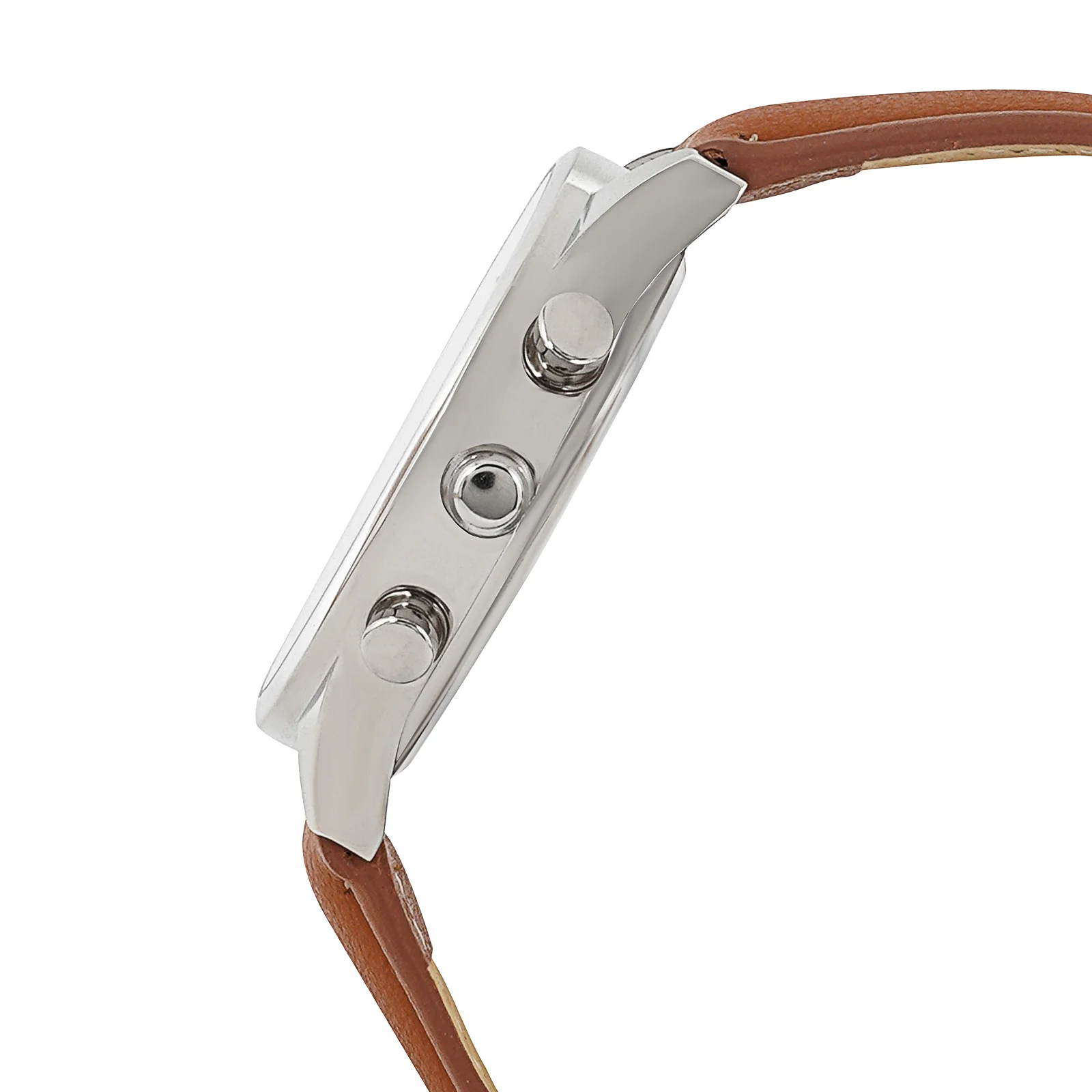 Rover White Large Dial Tan PU Strap Men's Watch - Image 5