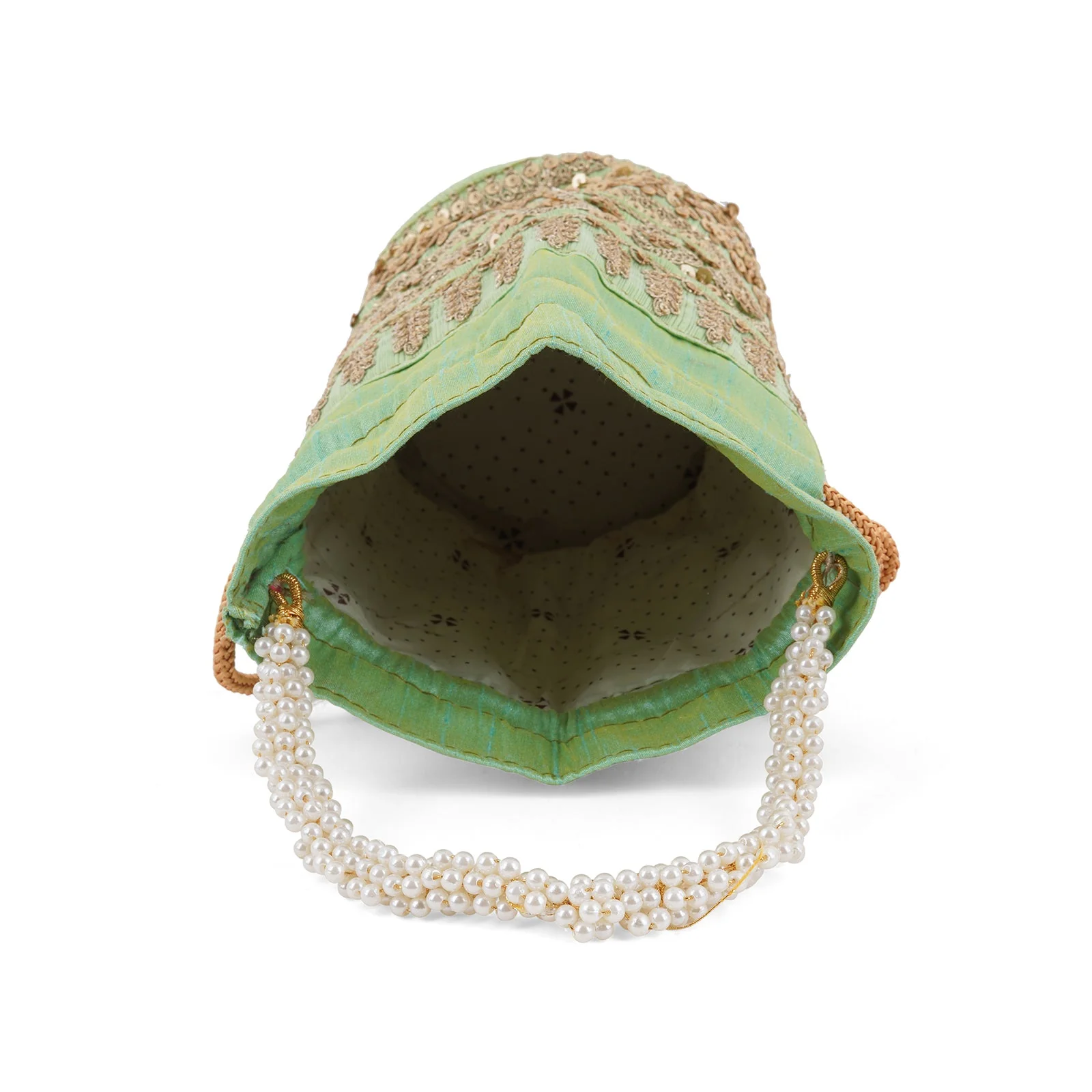 Royal Affair Pista Green Embroidered Potli Bag - Image 7
