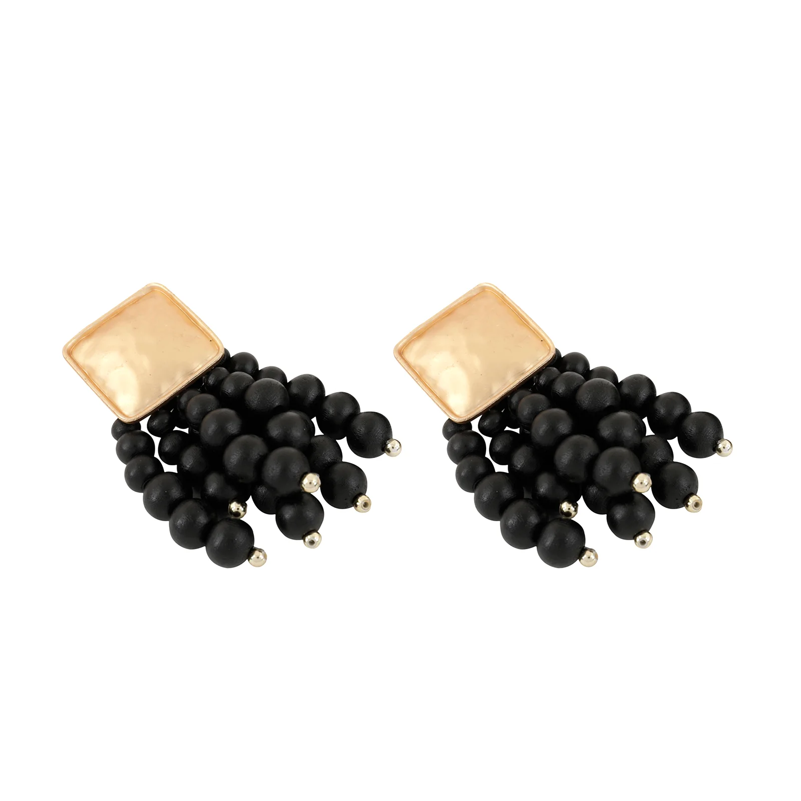 Royal Pearl Black & Gold Earrings - Image 3
