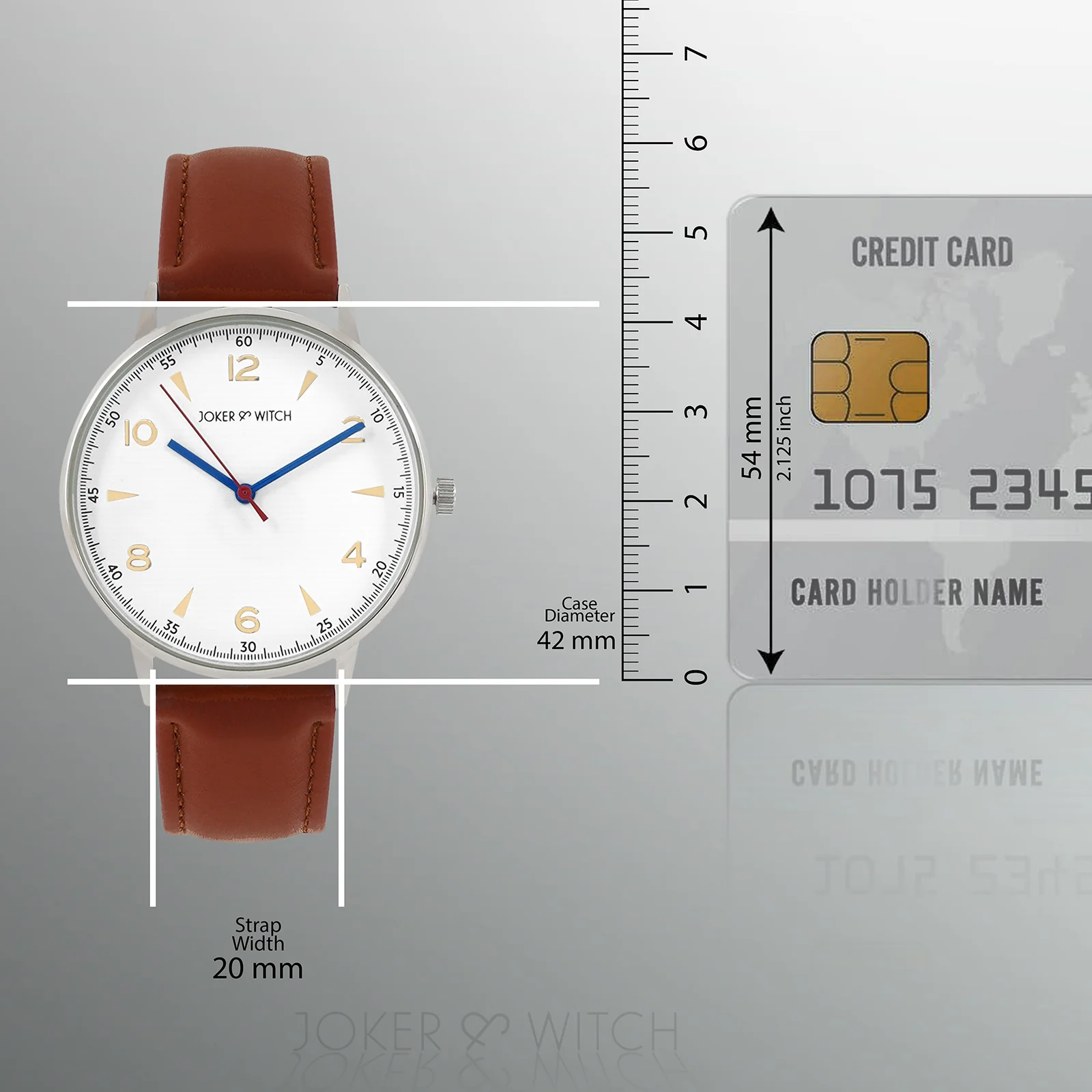 Royce White Large Dial Brown PU Strap Men's Watch - Image 8