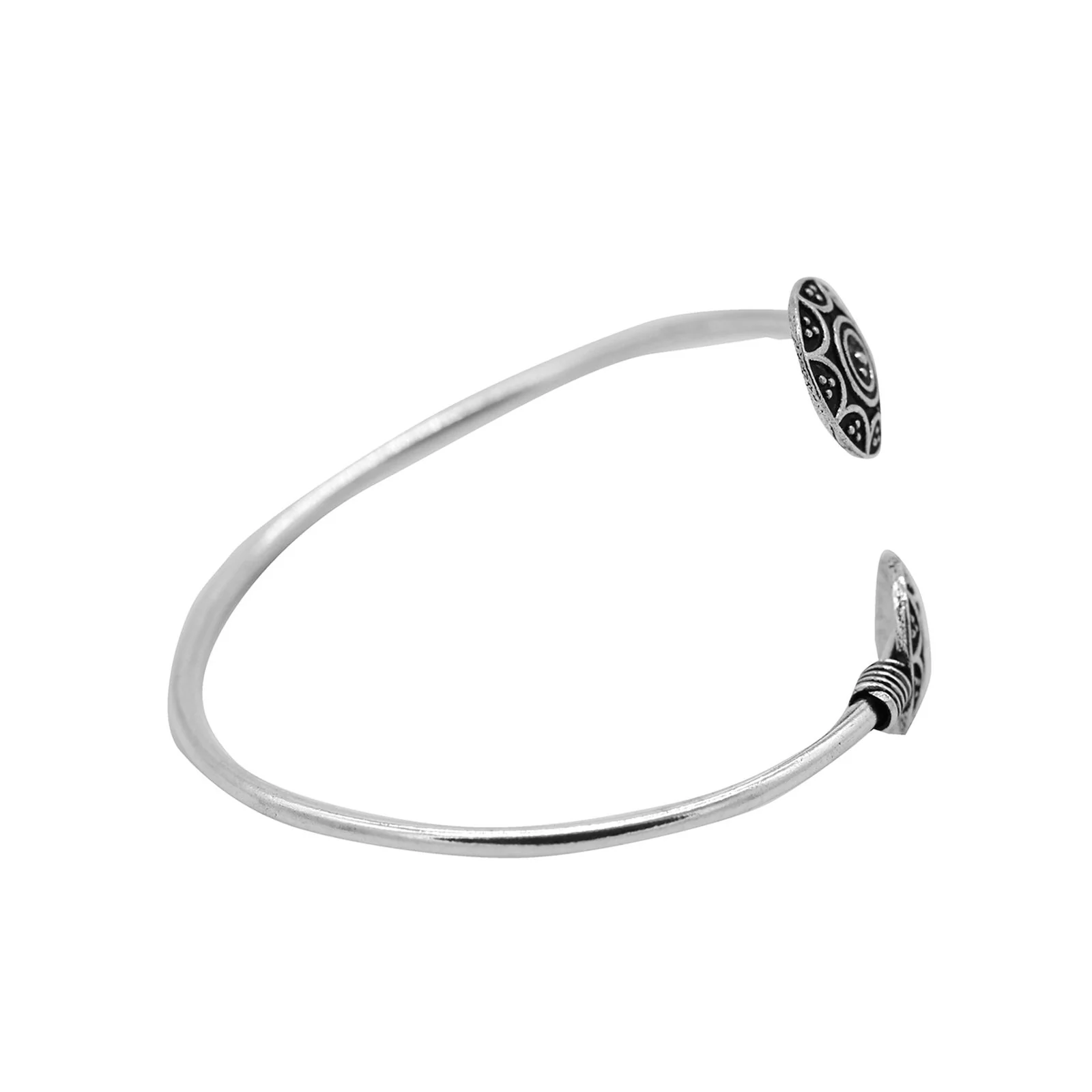 Rudra Circular Silver Oxidized Bracelet - Image 5