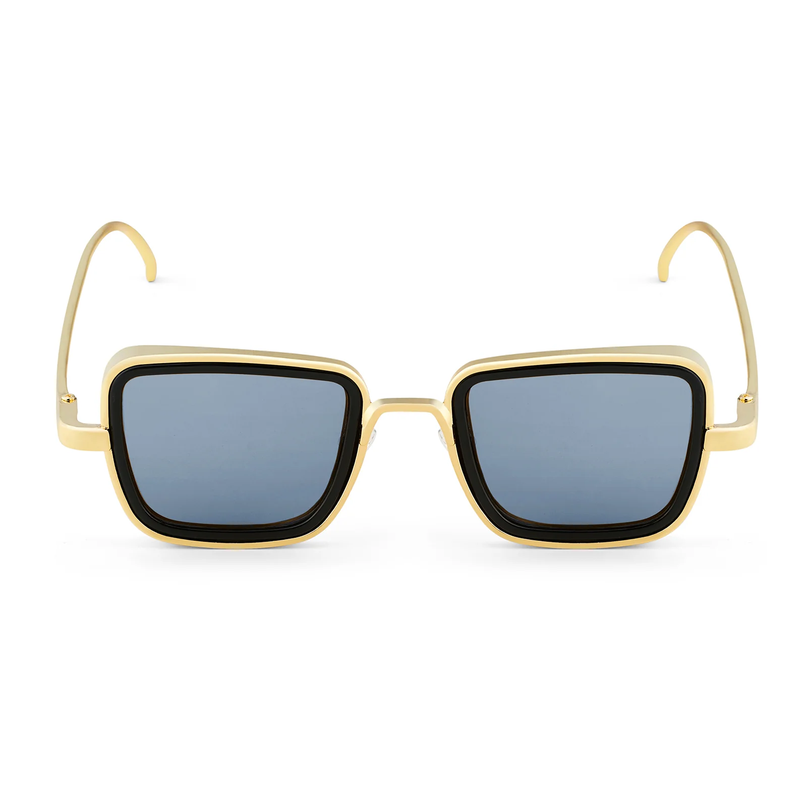 Rustic Black Lense Sunglasses With Gold Frames - Image 3