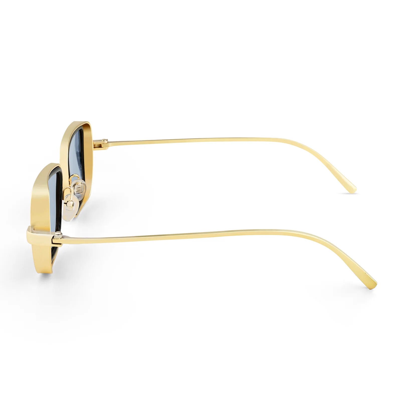 Rustic Black Lense Sunglasses With Gold Frames - Image 5