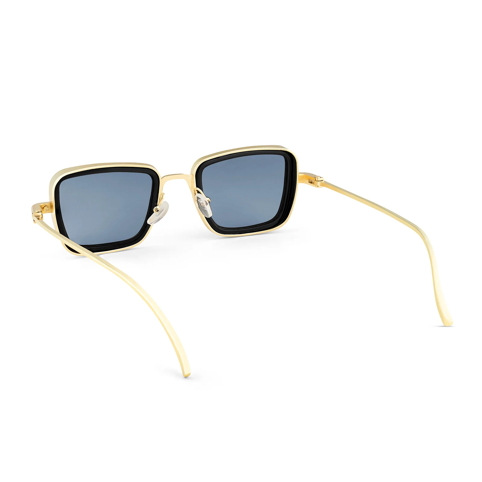 Rustic Black Lense Sunglasses With Gold Frames - Image 6