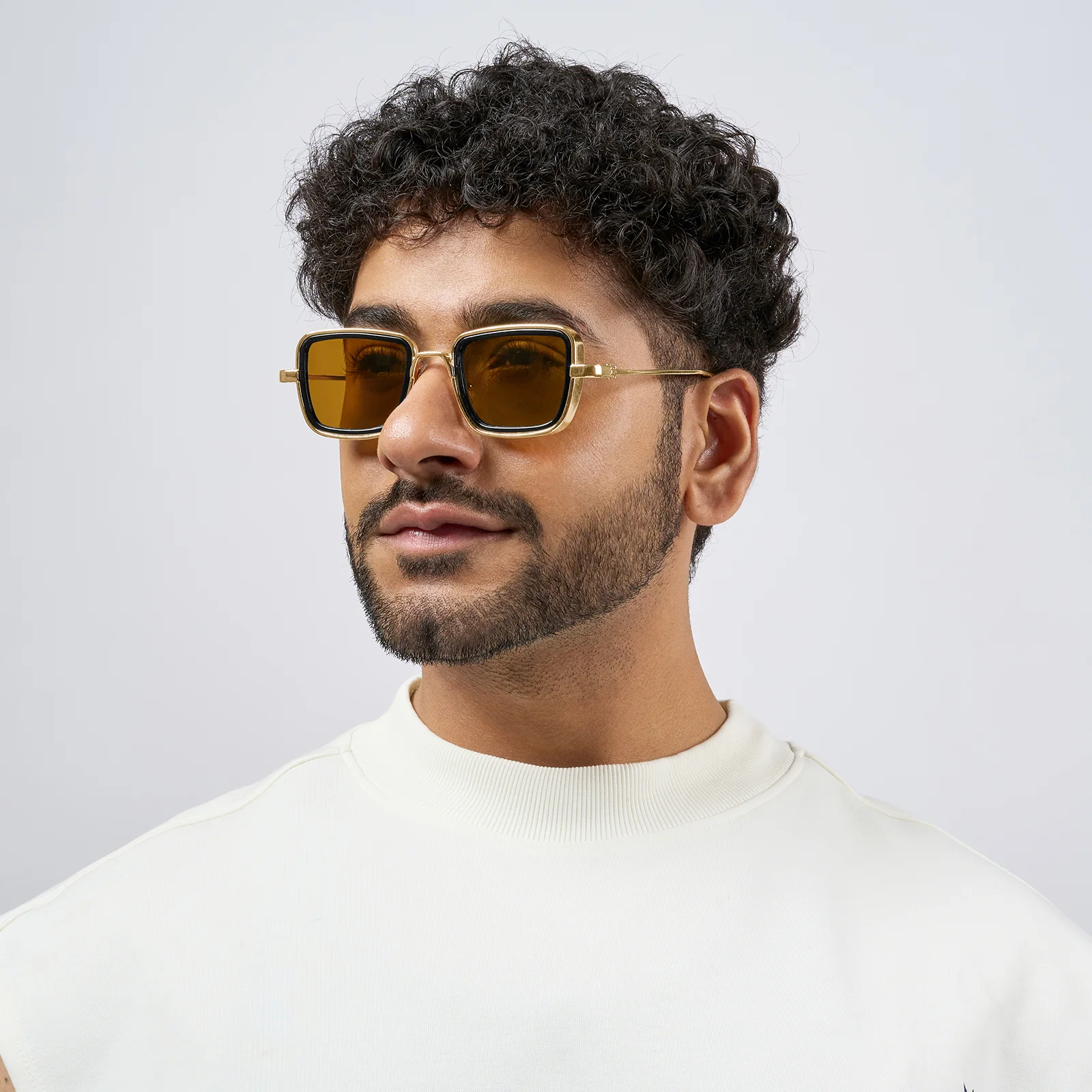 Rustic Brown Lense Sunglasses With Gold Frames - Image 2