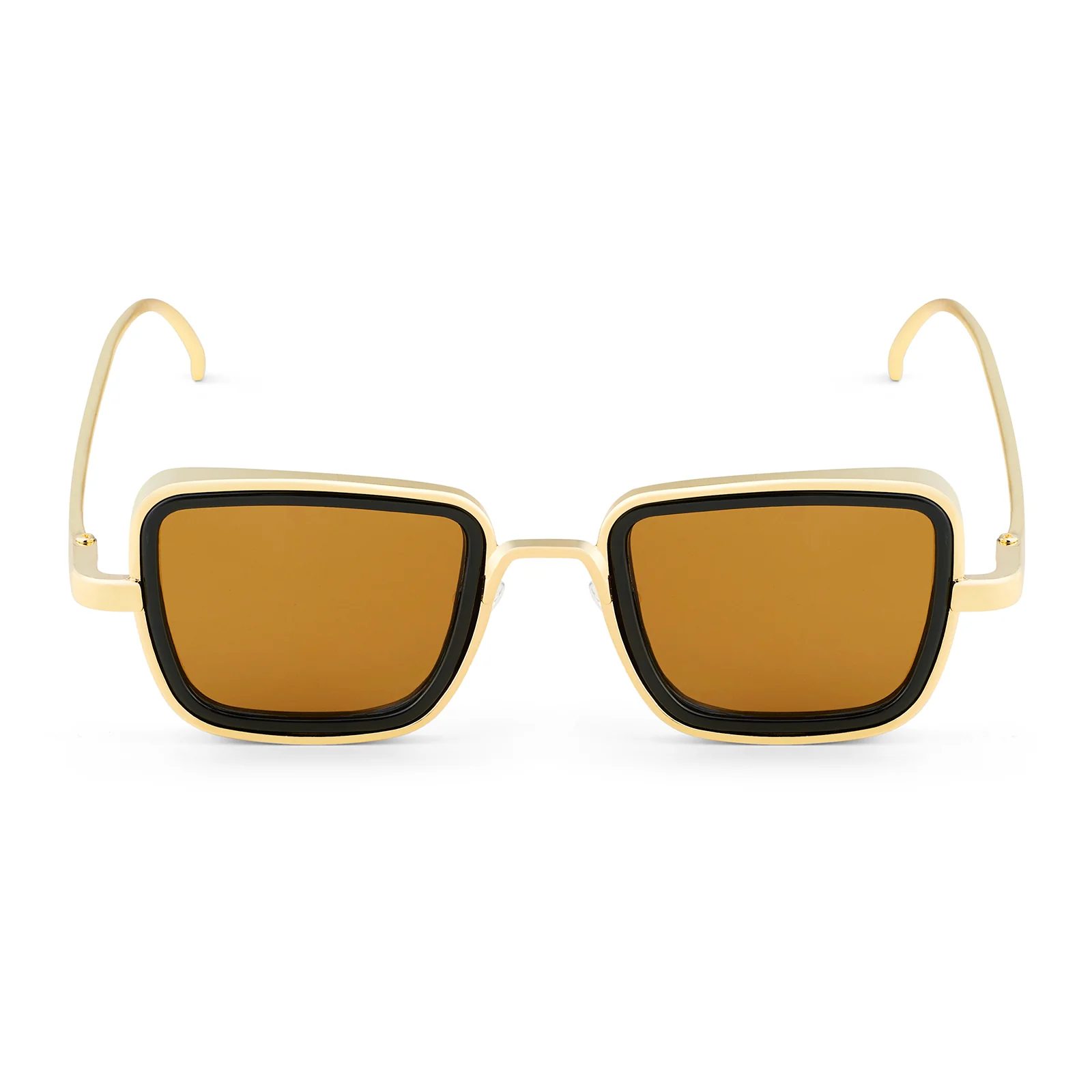 Rustic Brown Lense Sunglasses With Gold Frames - Image 3