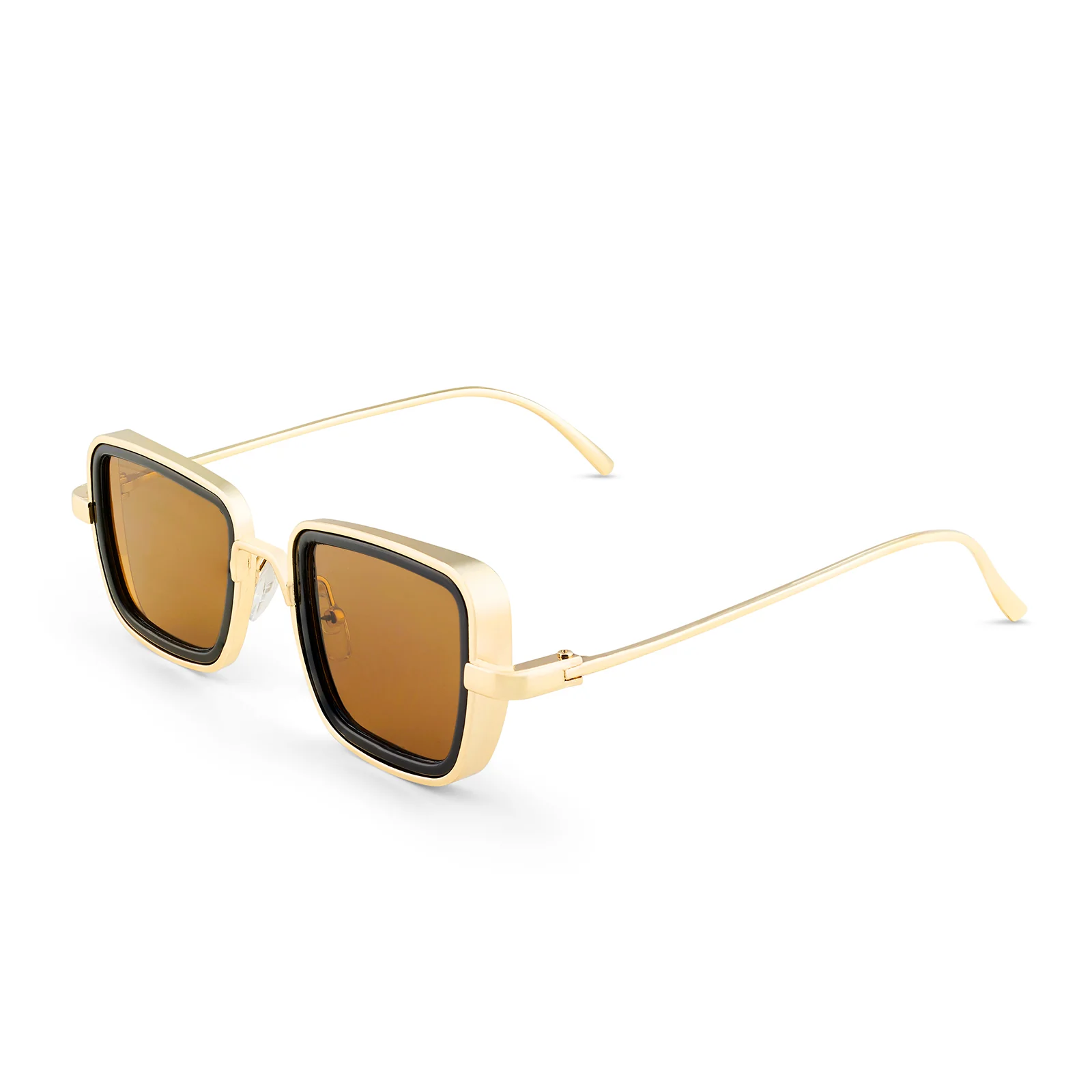 Rustic Brown Lense Sunglasses With Gold Frames - Image 4