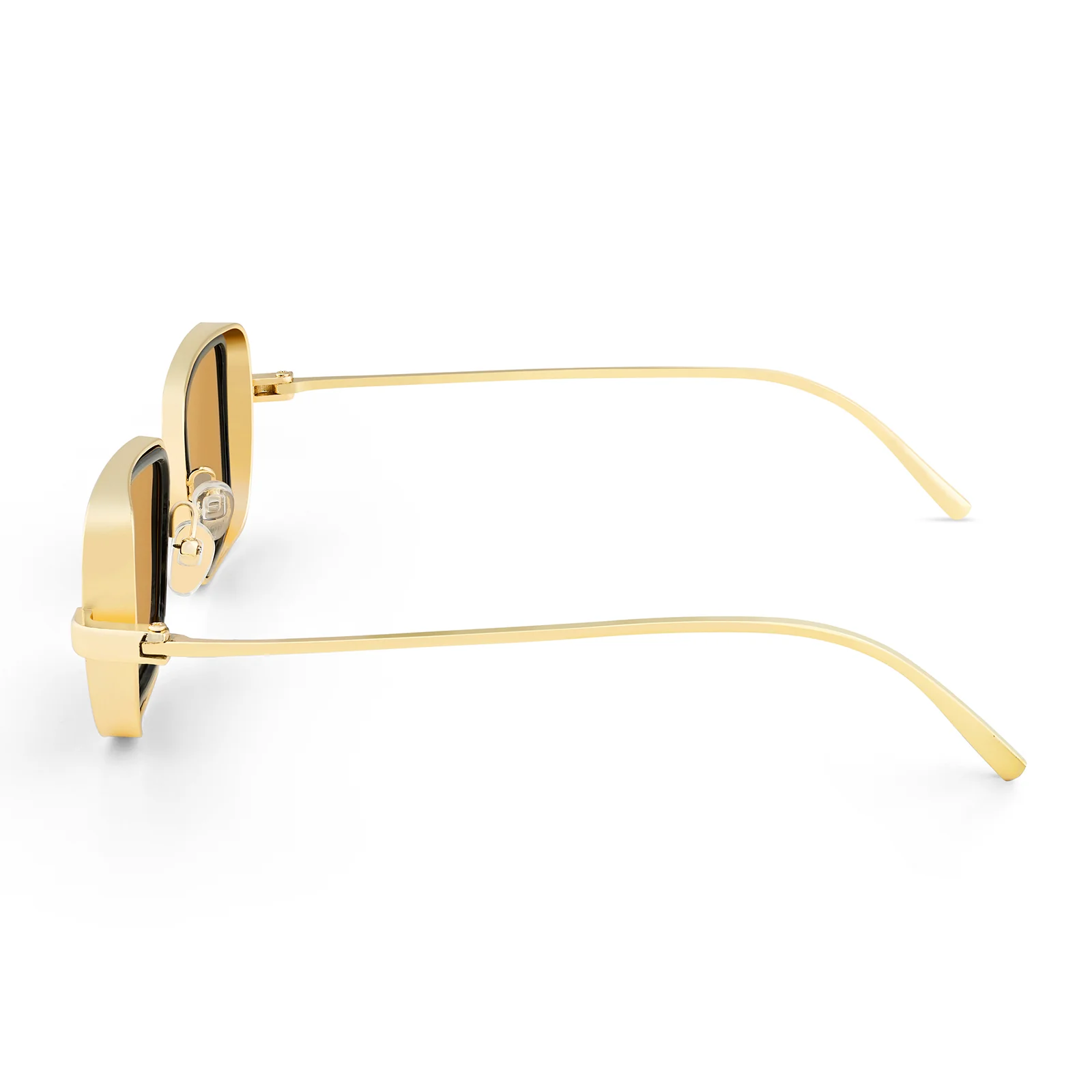 Rustic Brown Lense Sunglasses With Gold Frames - Image 5