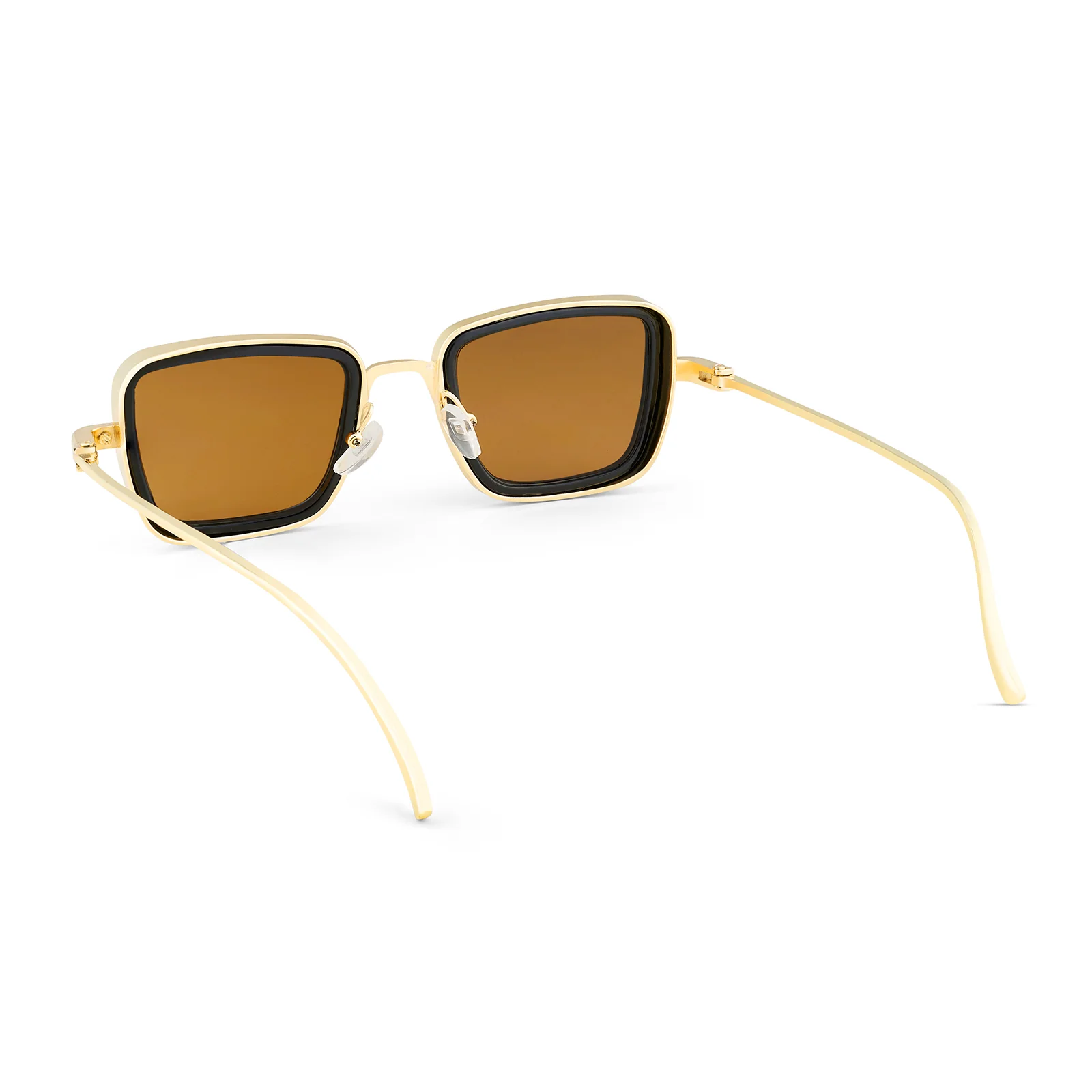 Rustic Brown Lense Sunglasses With Gold Frames - Image 6